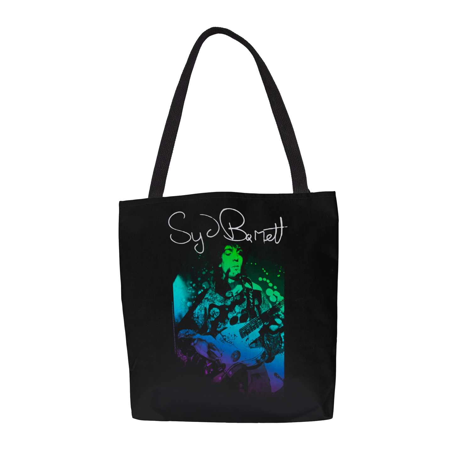 Syd Barret Colorful Portrait with Guitar with Tote Bag