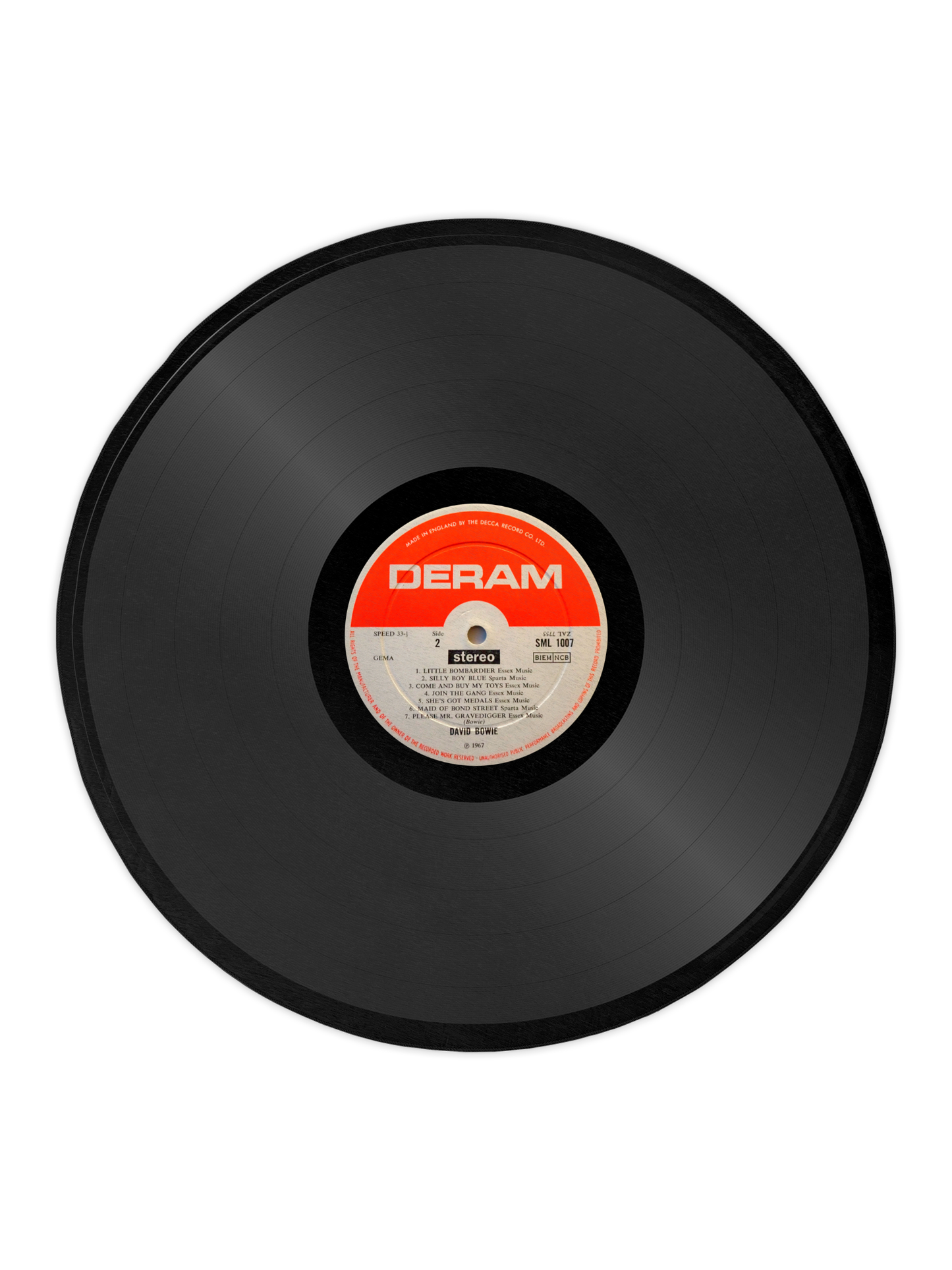 Area Rug Vinyl - David Bowie Deram AOP with Area Rug round