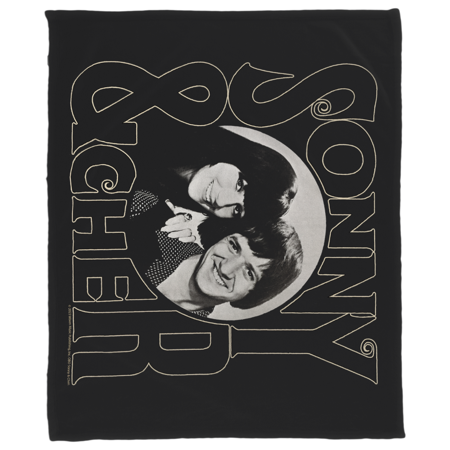 Sonny & Cher Circle Photo with Fleece Blanket 50X60
