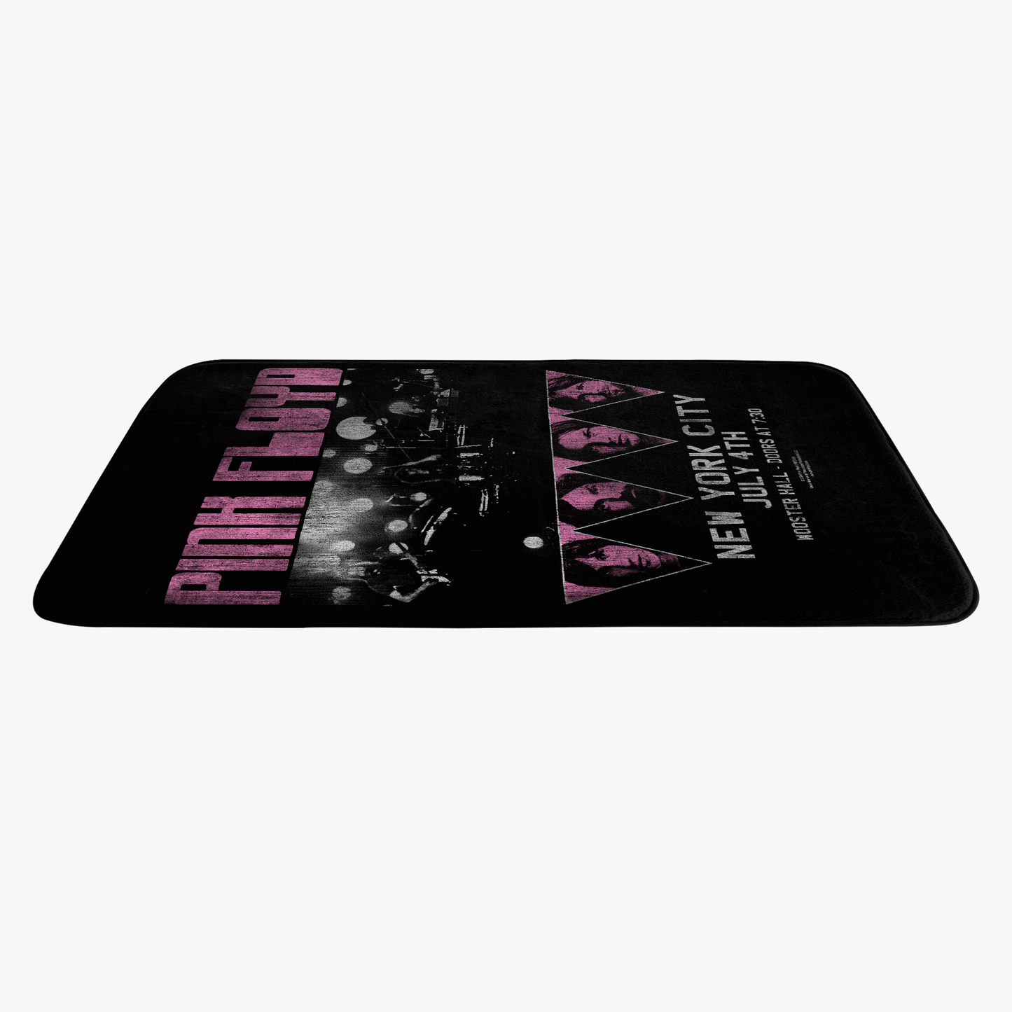 Pink Floyd Tour N-Y-C Printed Bathmat, Size 34"x21", Memory Foam, Plush Microfiber, Water-Absorbent, Bathroom Use