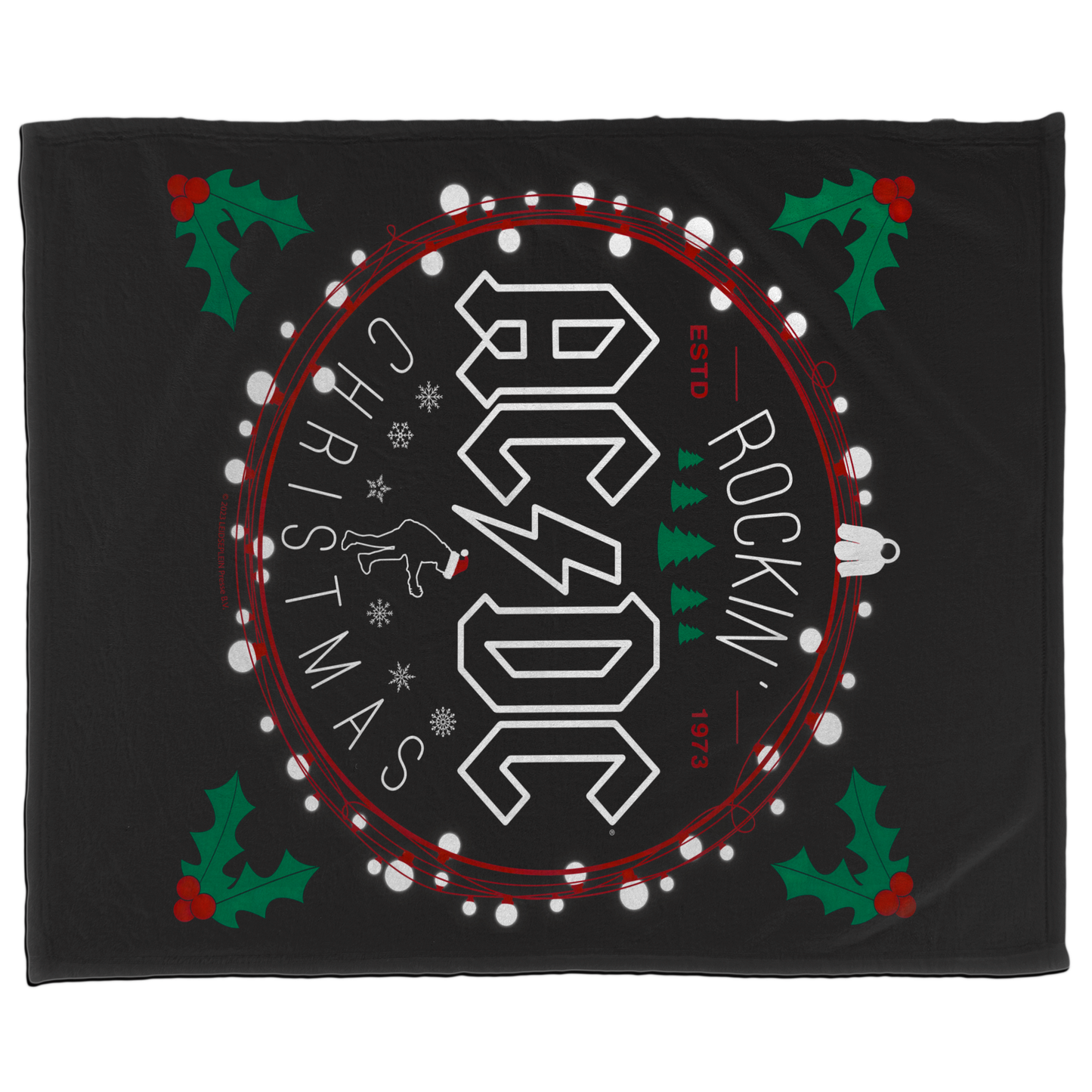 ACDC Christmas Circle Fleece Blanket