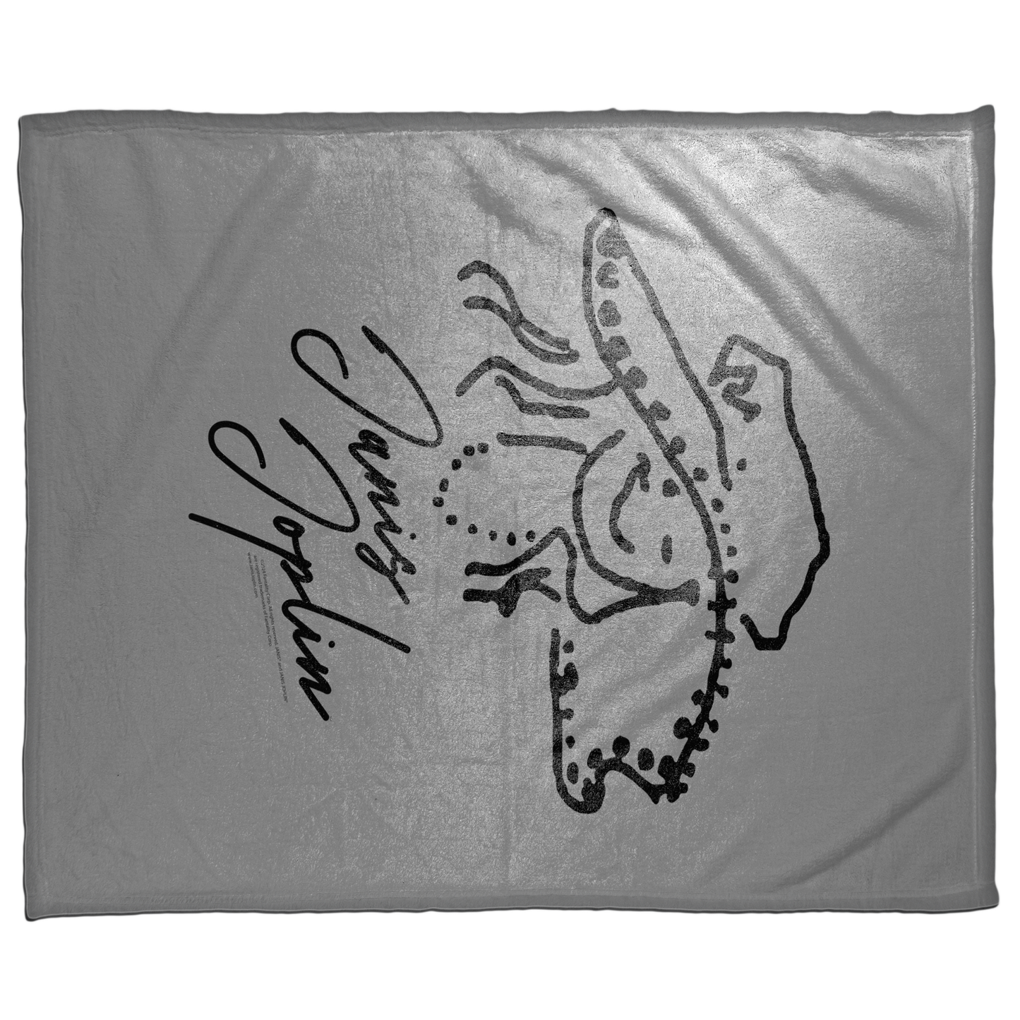 Janis Joplin Outline Sketched Grey with Fleece Blanket