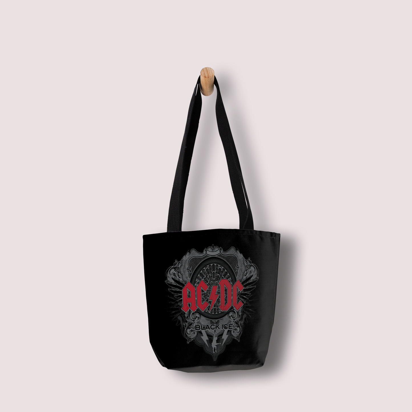 ACDC Black Ice with Red AOP and ACDC Black Ice with Red AOP with Tote Bag