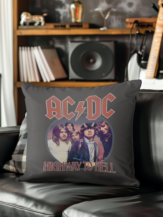 ACDC Highway To Hell Circle Pillow square