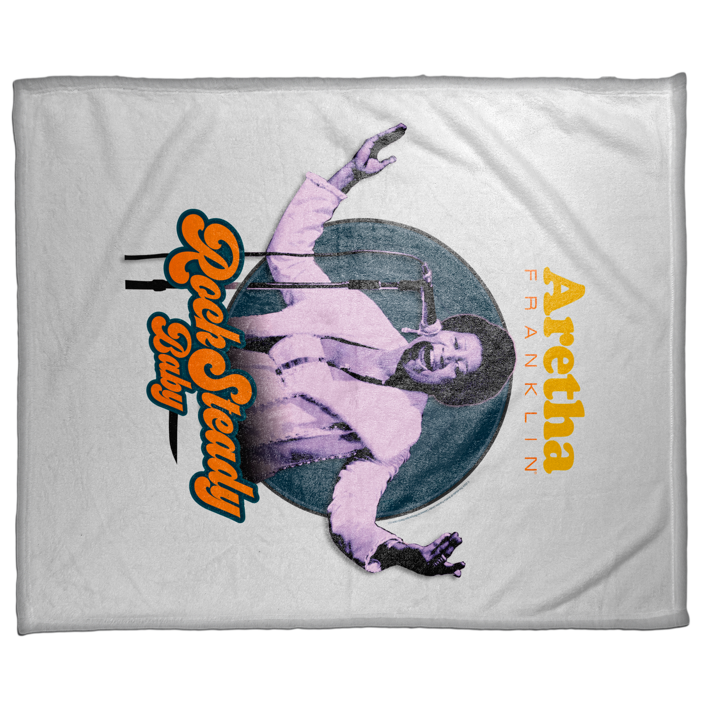 Aretha Franklin Photo - Vibrant Yellow Orange Retro Text Rock Steady Baby with Fleece Blanket