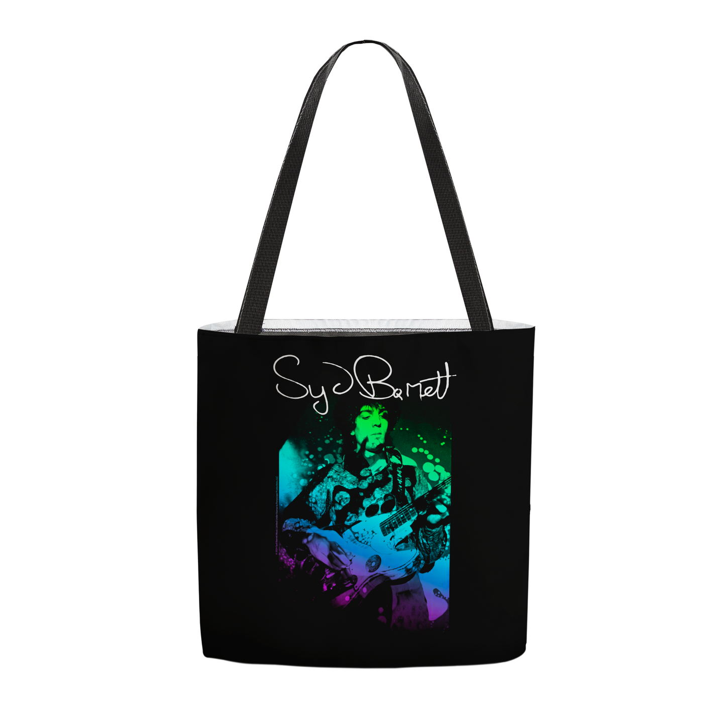 Syd Barret Colorful Portrait with Guitar with Tote Bag