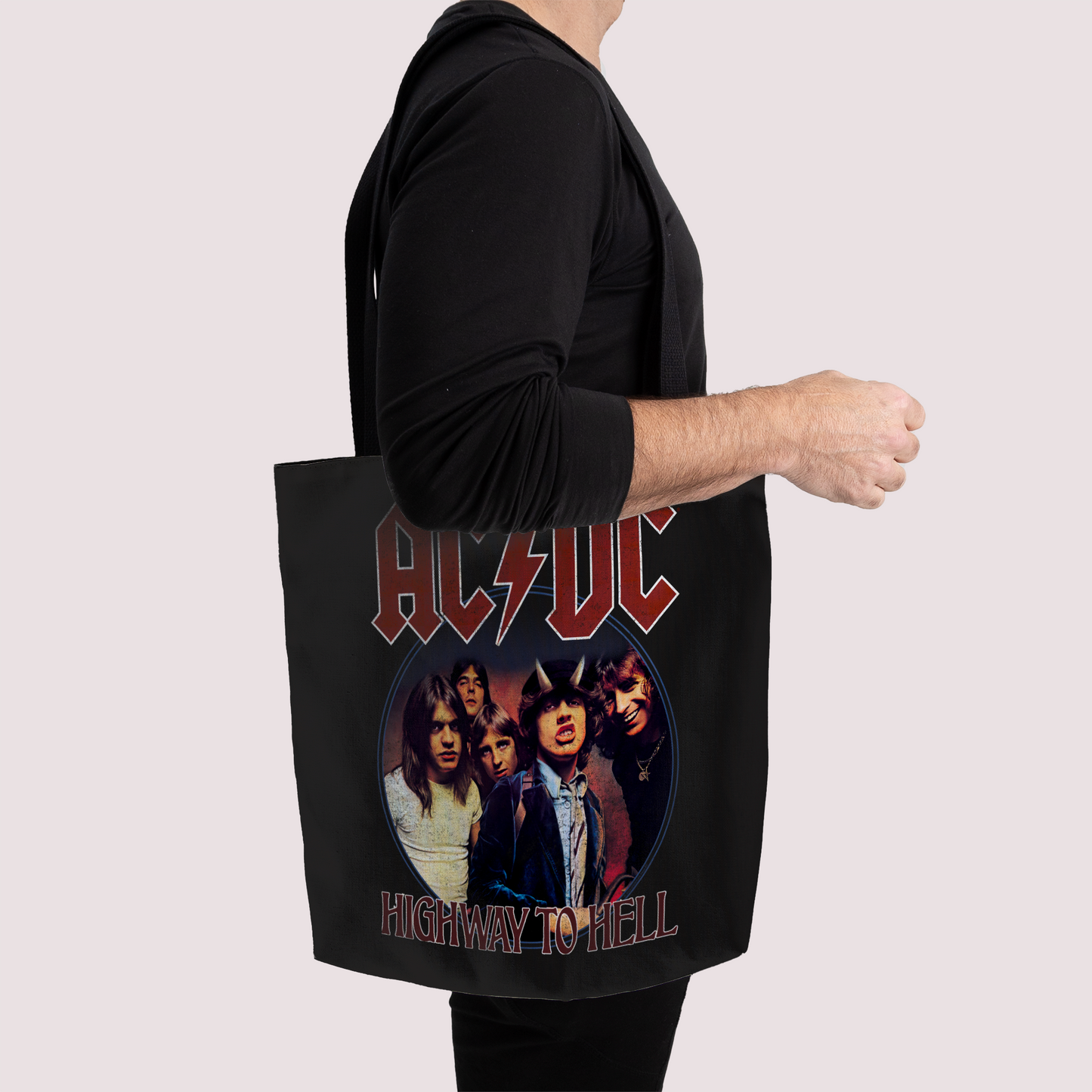 ACDC Highway To Hell Circle Tote Bag