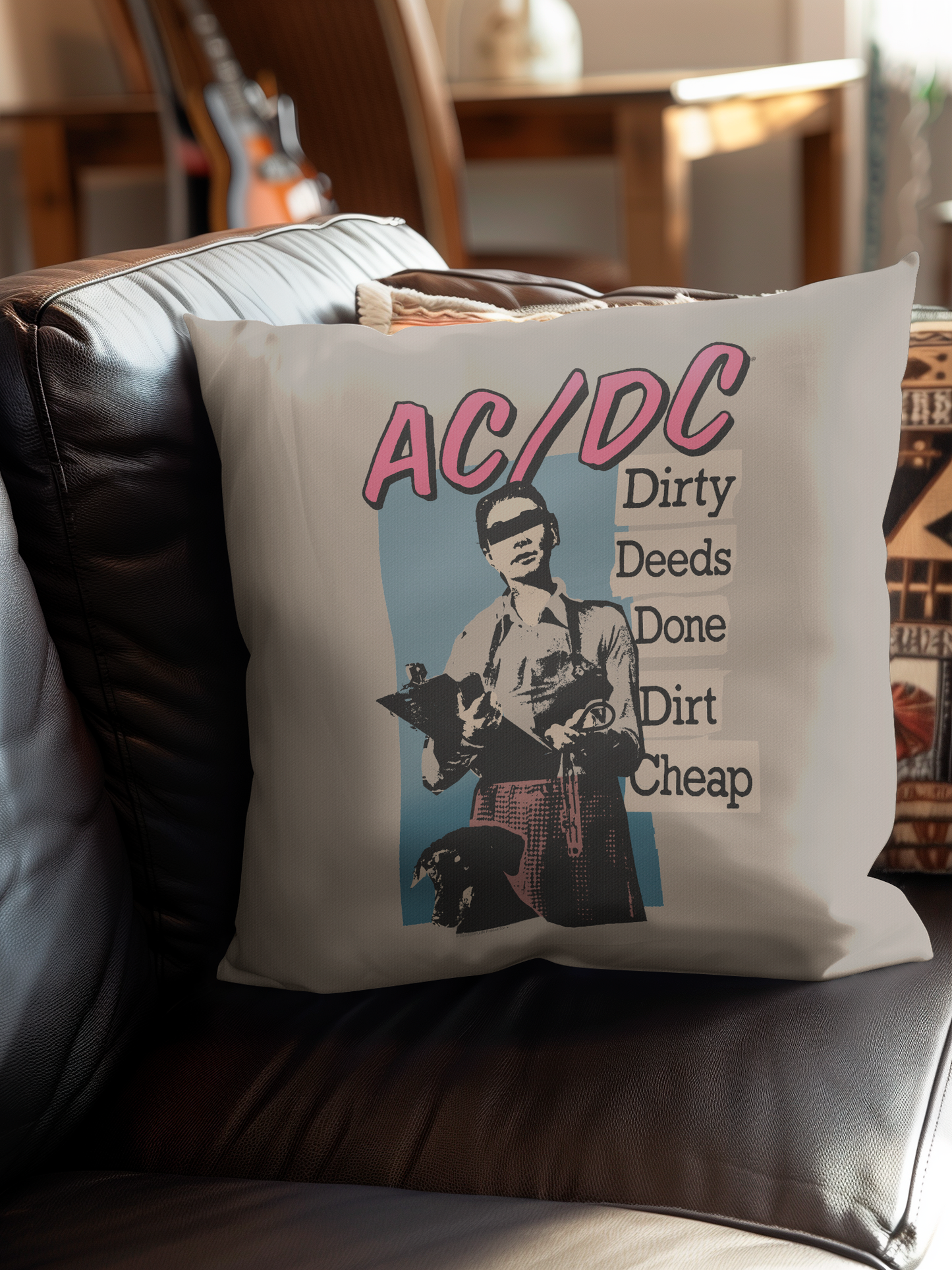 ACDC Dirty Deeds Done Dirt Cheap Pillow square