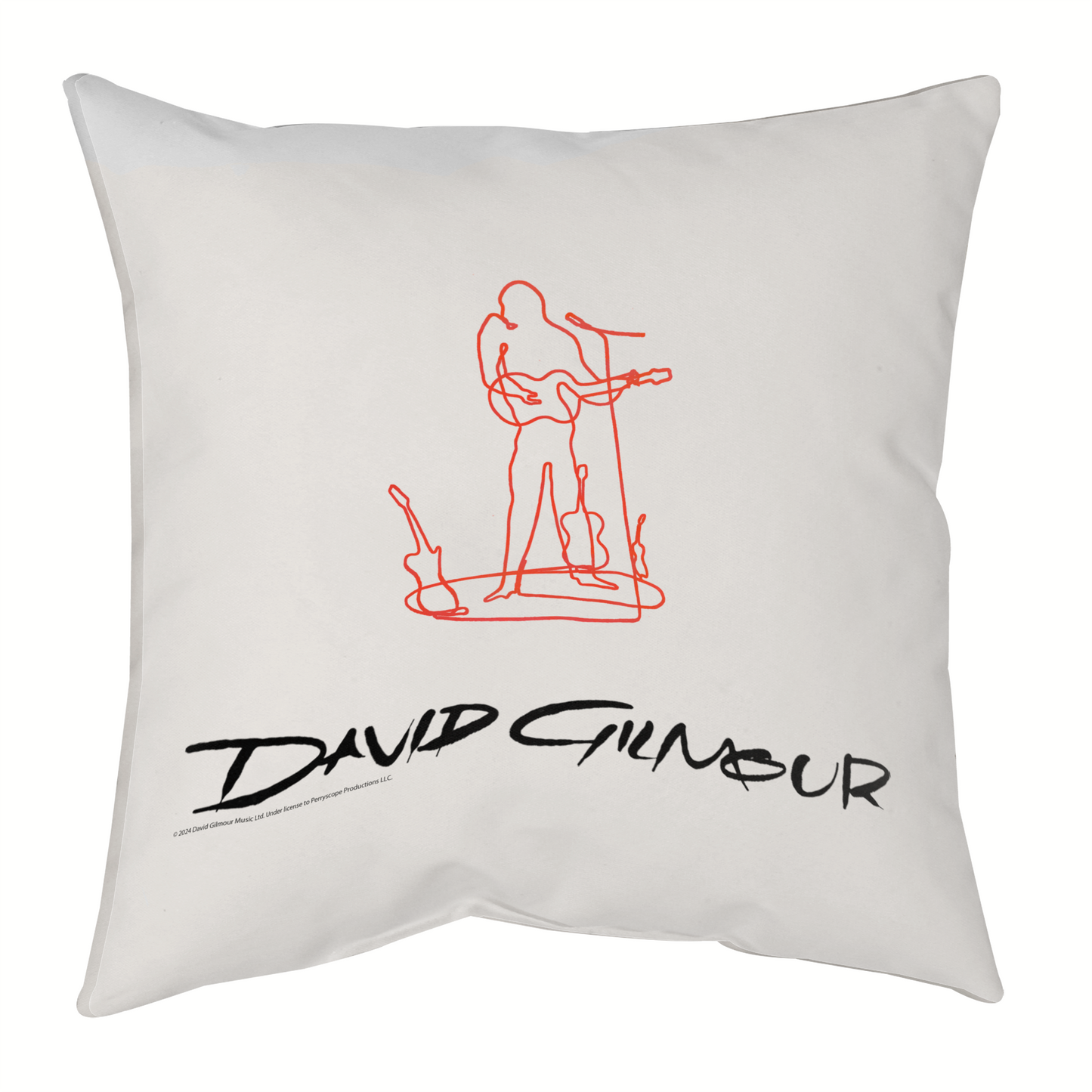 David Gilmour Line Art and David Gilmour Line Art with Throw Pillow