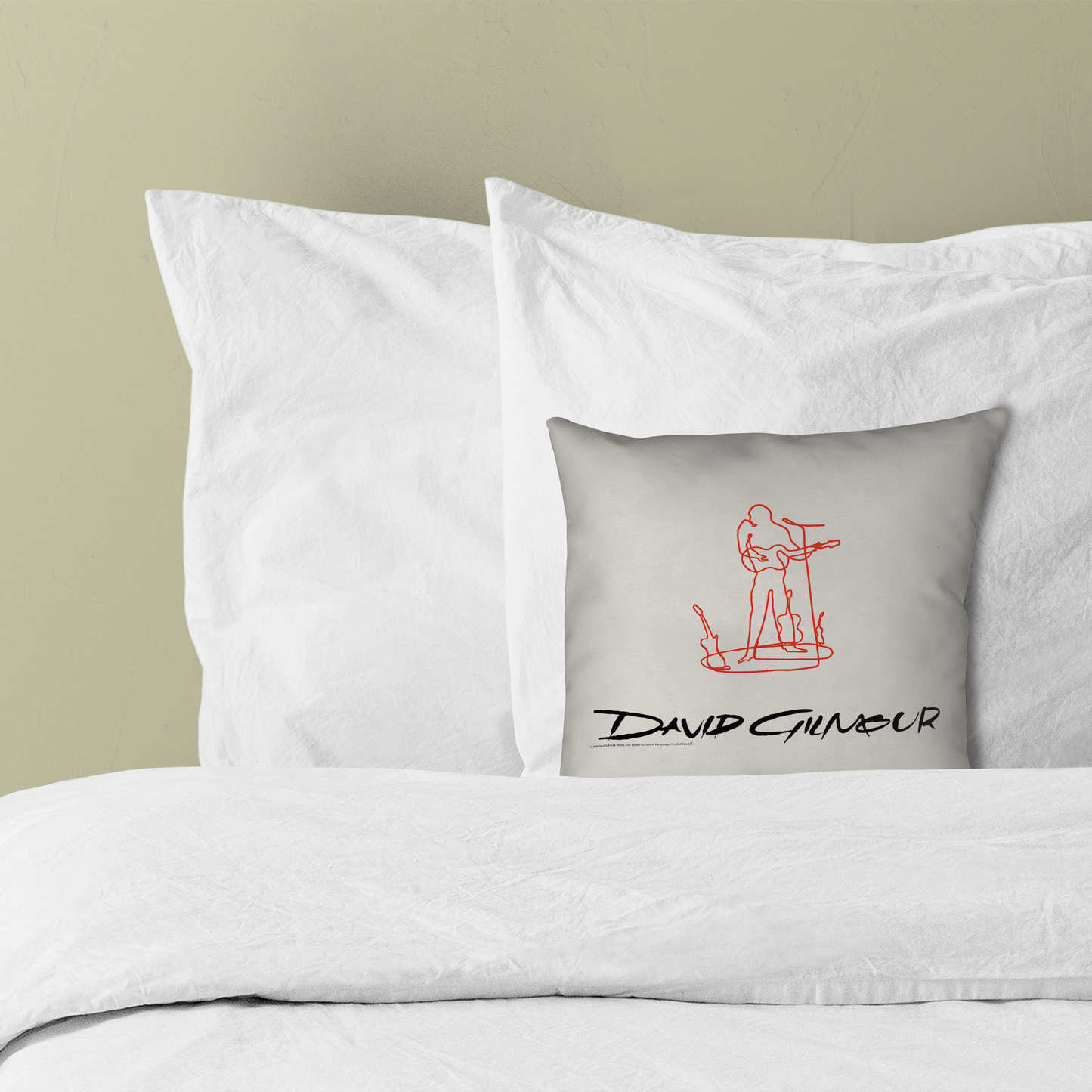 David Gilmour Line Art and David Gilmour Line Art with Pillow square