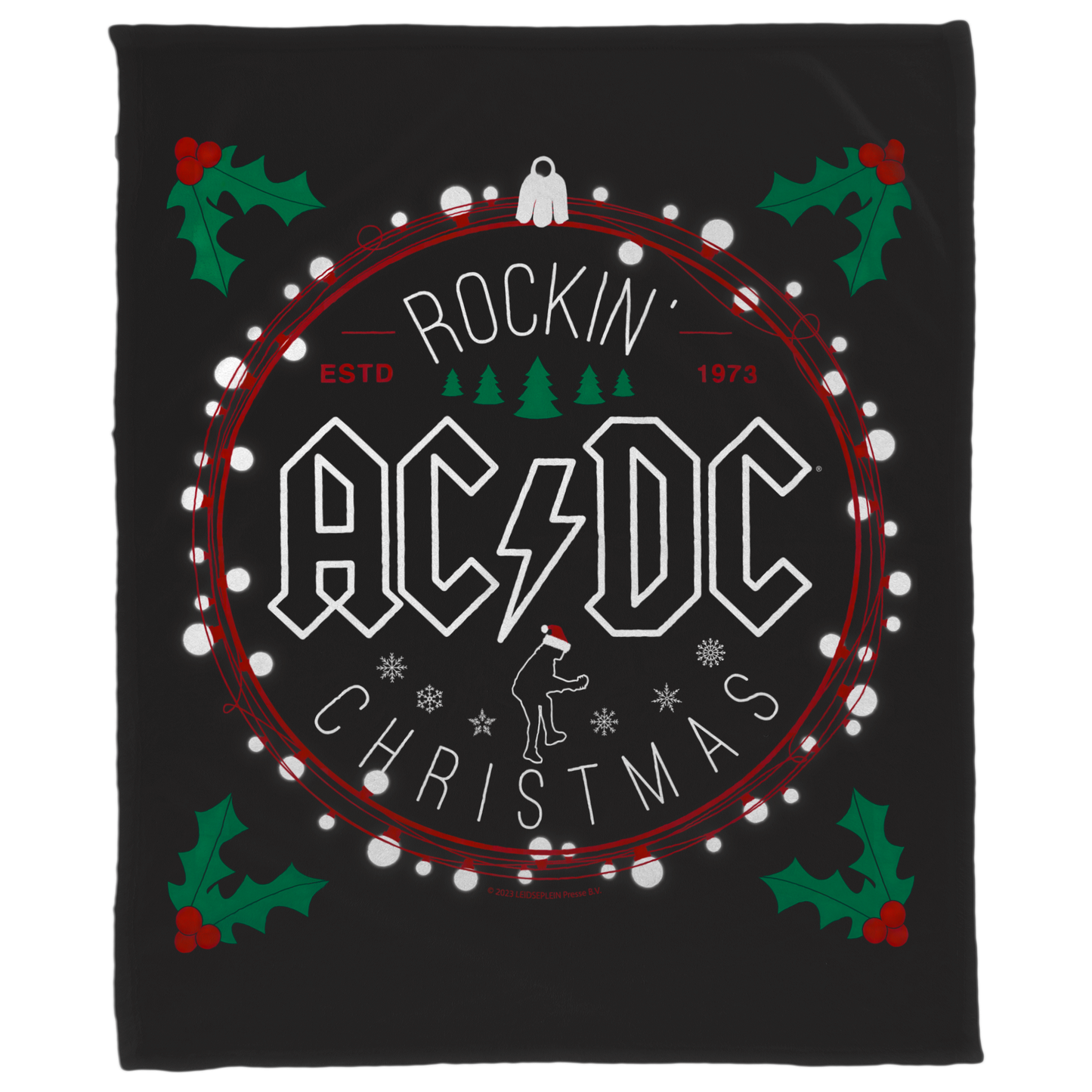 ACDC Christmas Circle Fleece Blanket 50X60 Inches