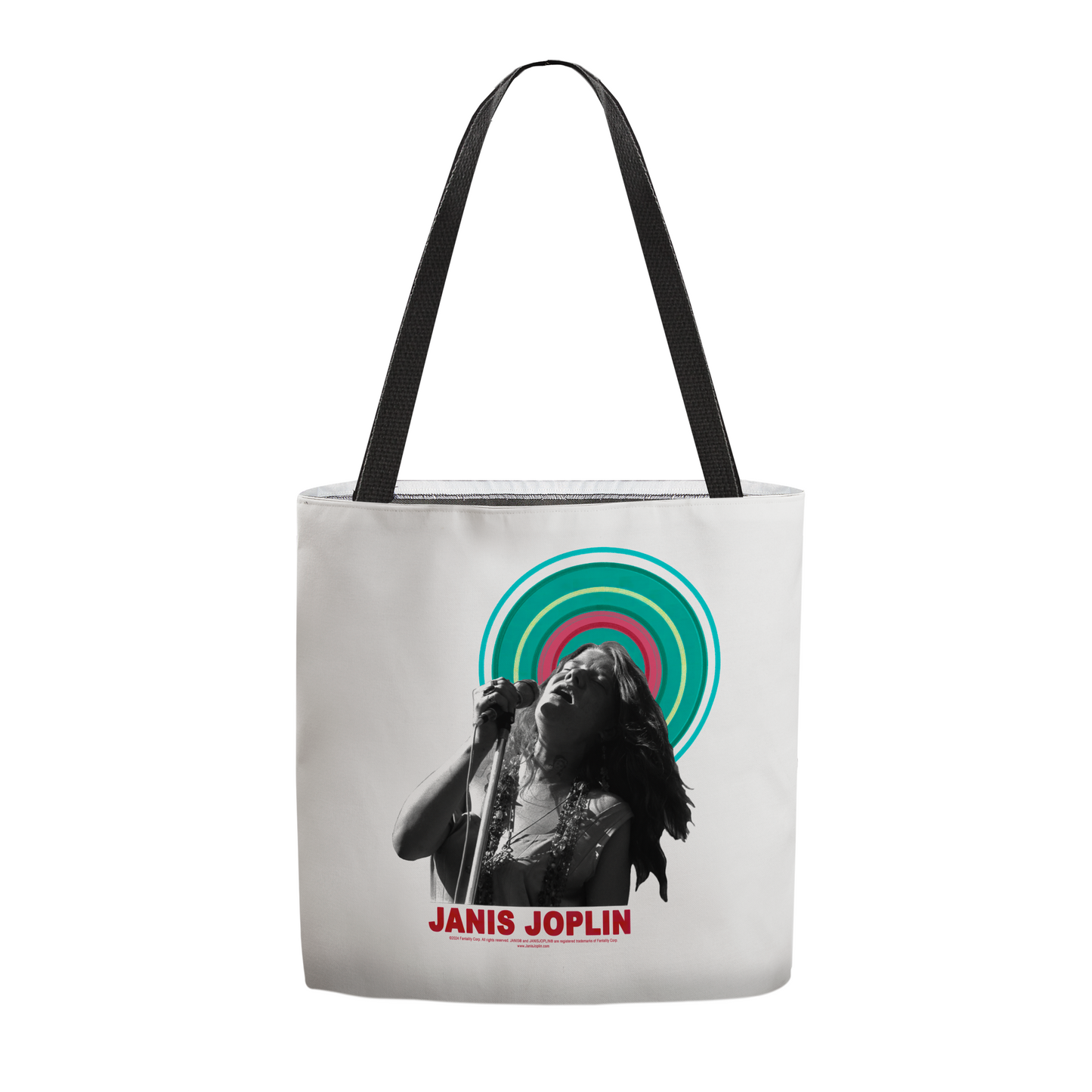 Janis Joplin Halo Photo White and Janis Joplin Halo Photo White with Tote Bag