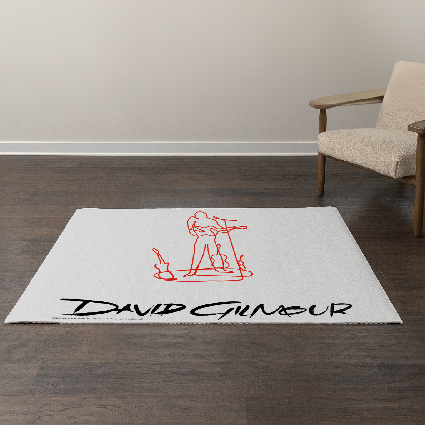 David Gilmour Line Art with Area Rug rectangular