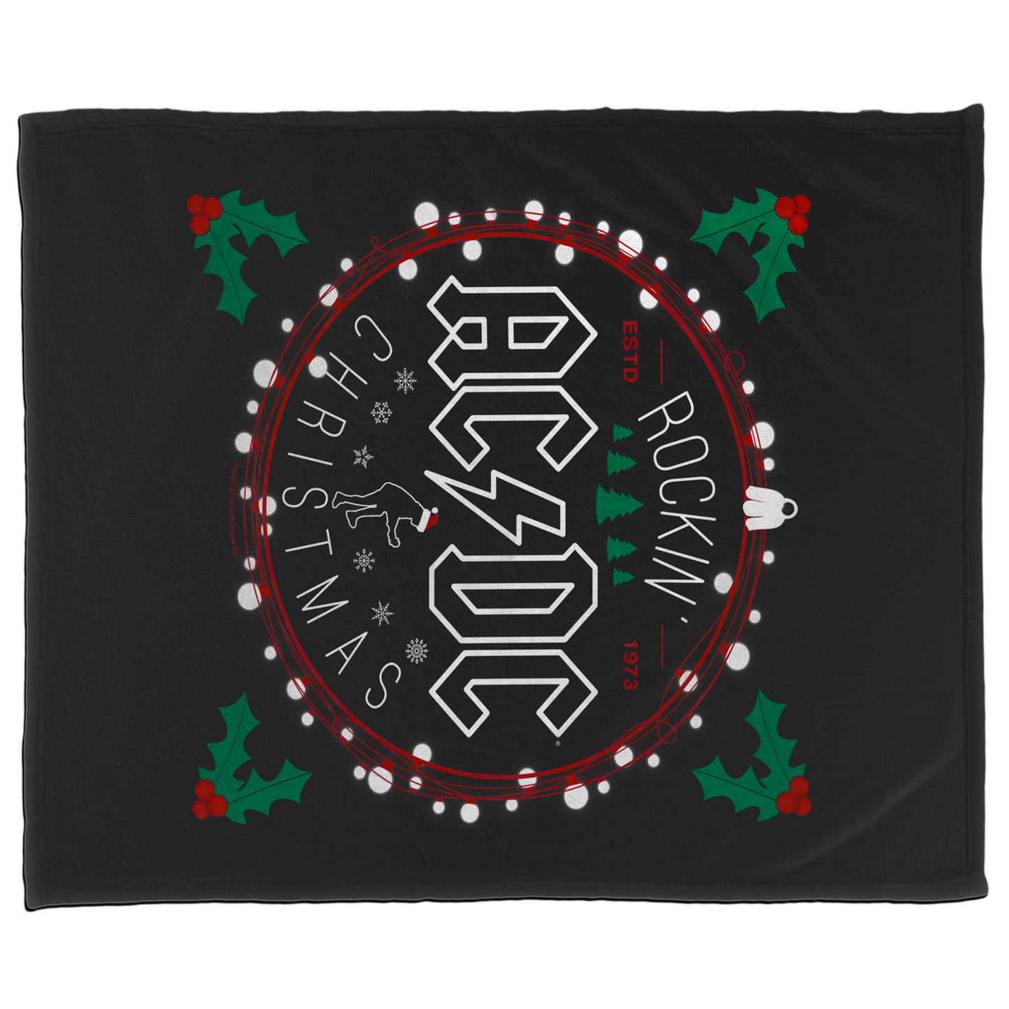 ACDC Christmas Circle Fleece Blanket