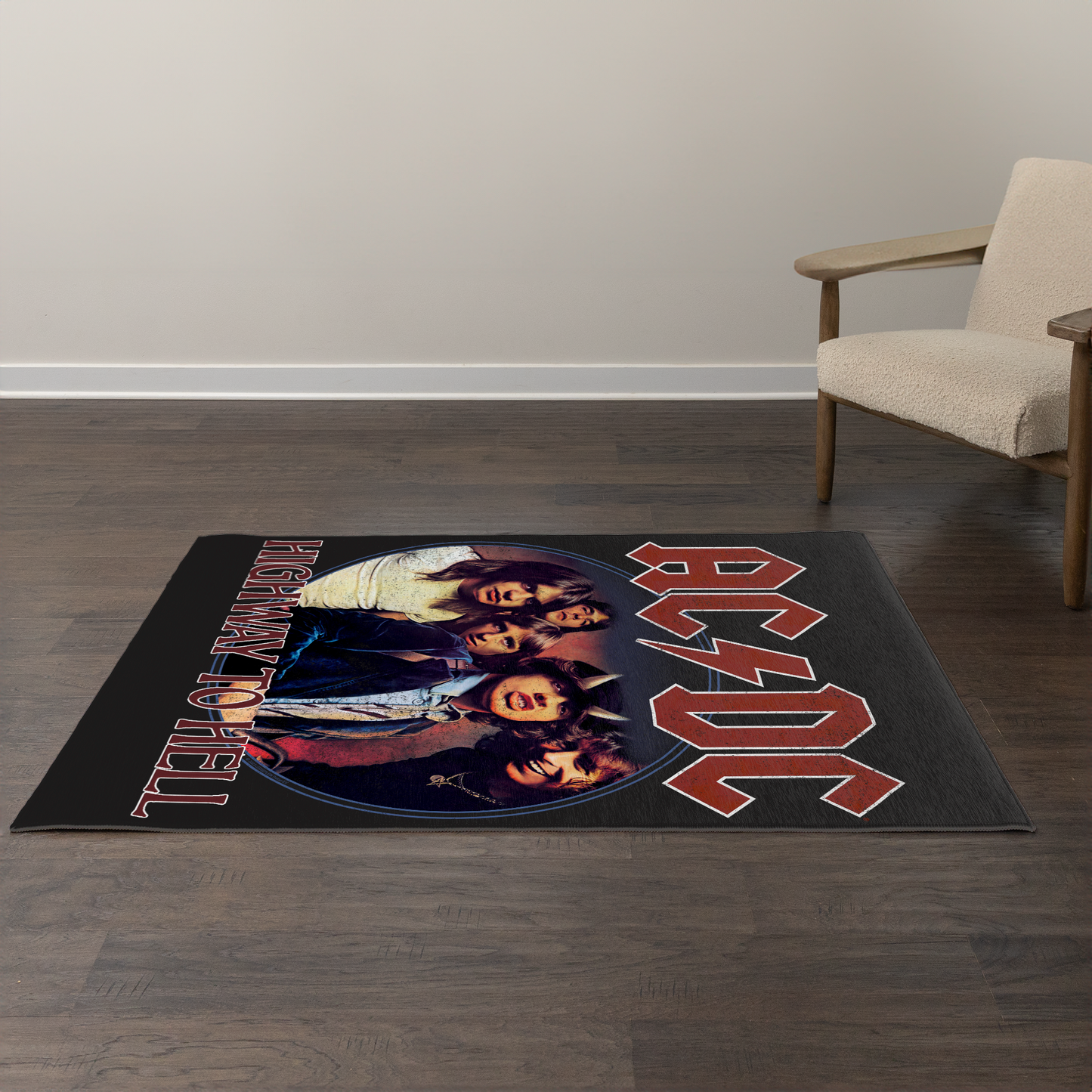 ACDC Highway To Hell Circle Area Rug