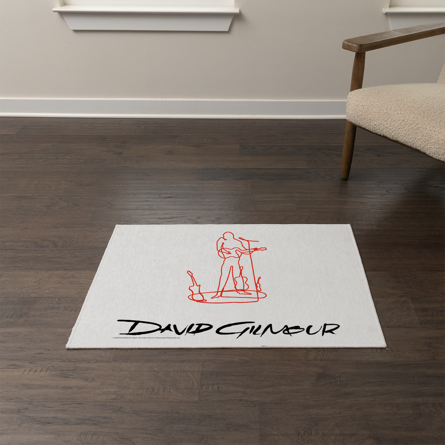 David Gilmour Line Art with Area Rug rectangular