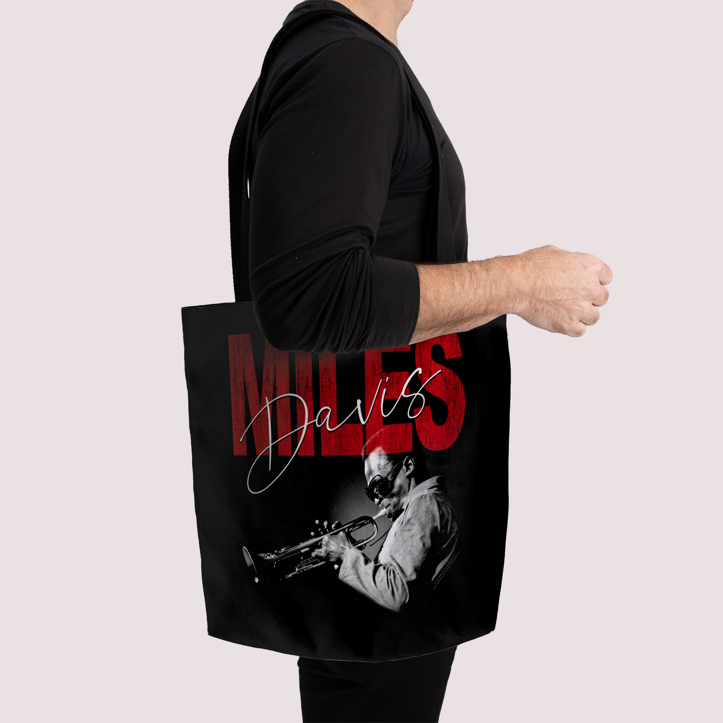 Miles Davis Distressed Photo and Miles Davis Distressed Photo with Tote Bag