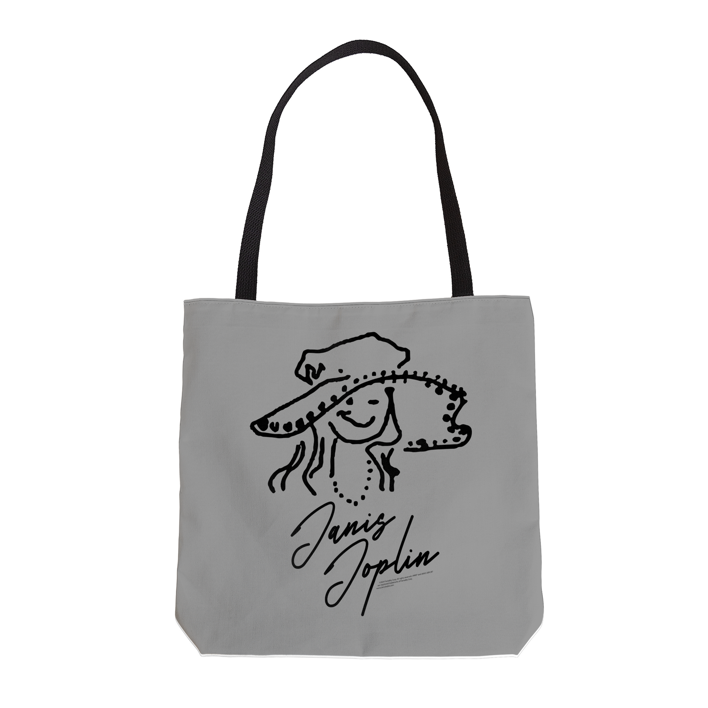 Janis Joplin Outline Sketched Grey and Janis Joplin Outline Sketched Grey with Tote Bag