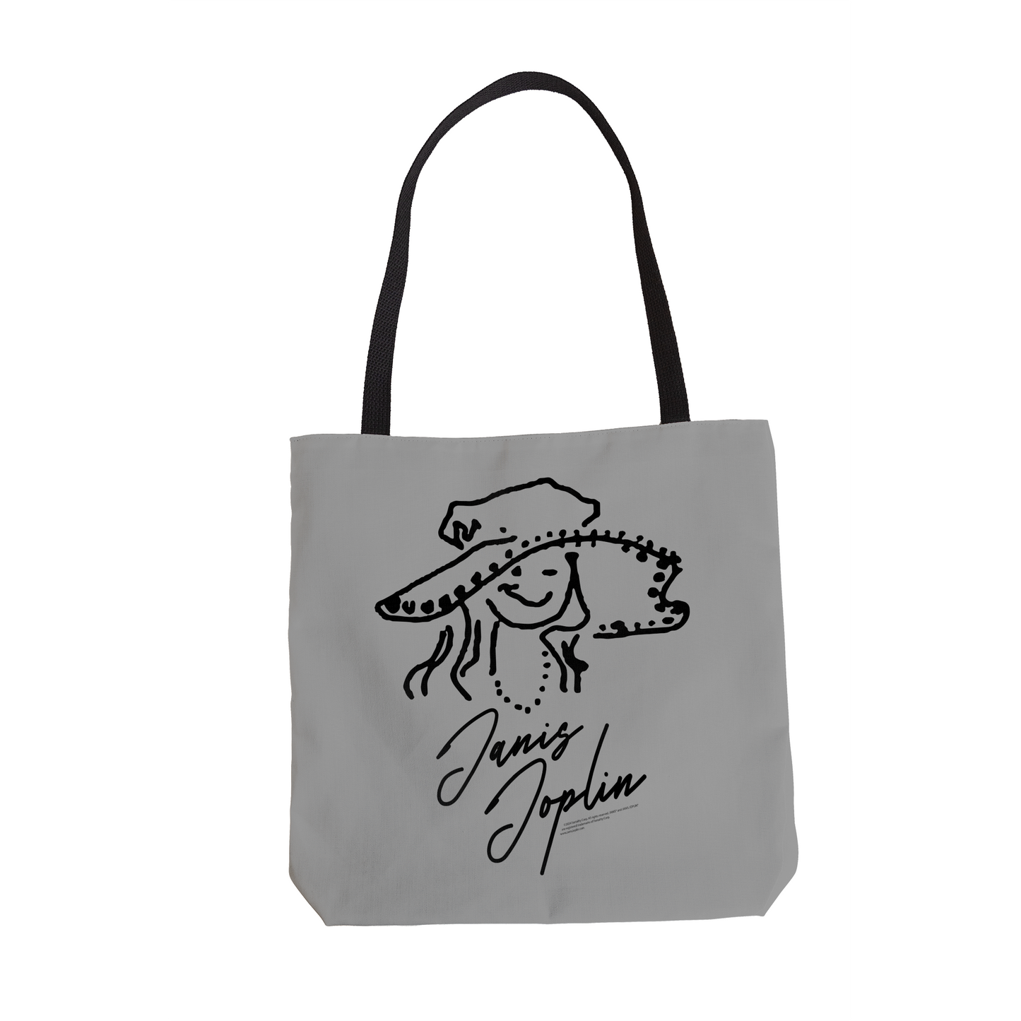 Janis Joplin Outline Sketched Grey and Janis Joplin Outline Sketched Grey with Tote Bag