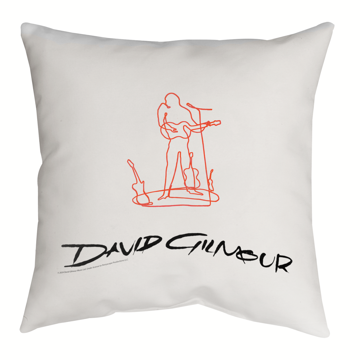 David Gilmour Line Art and David Gilmour Line Art with Throw Pillow