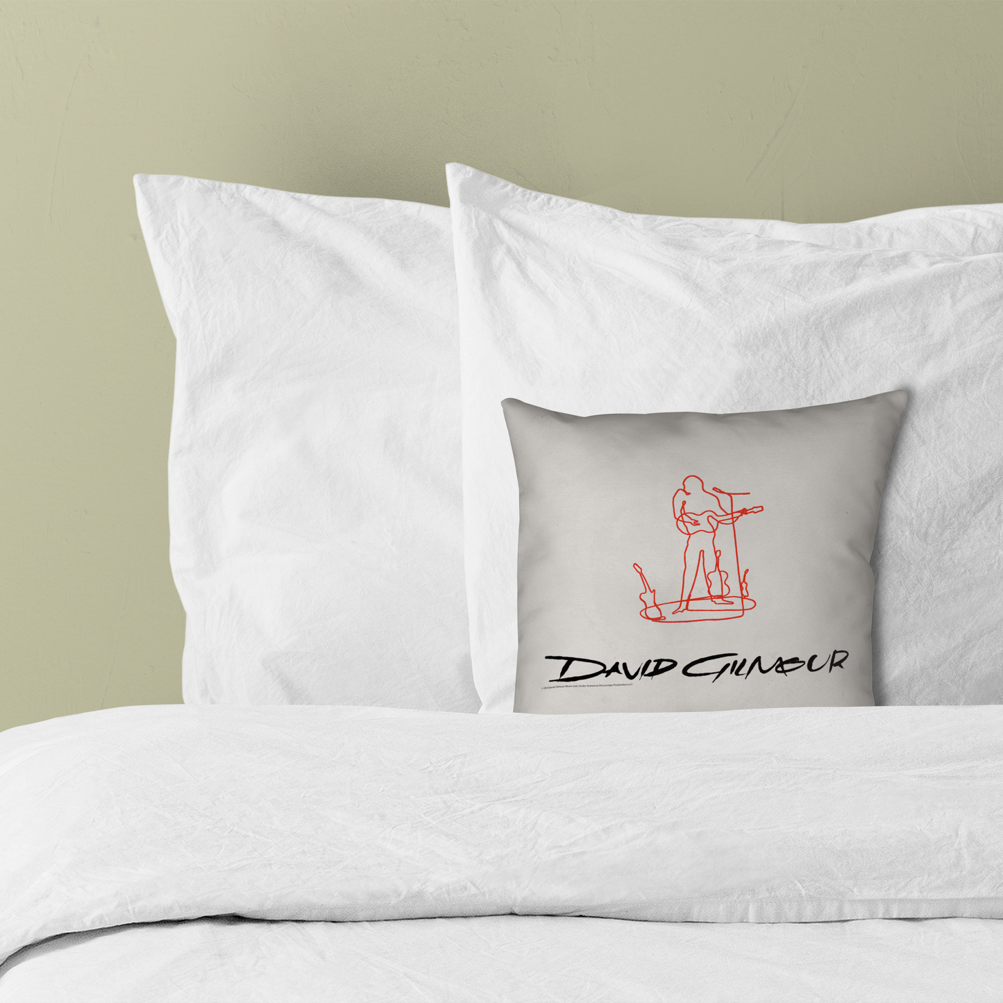 David Gilmour Line Art and David Gilmour Line Art with Pillow square