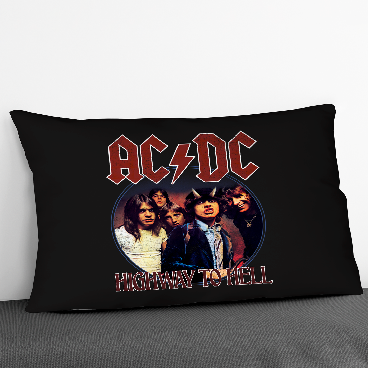 ACDC Highway To Hell Circle Pillow rectangular