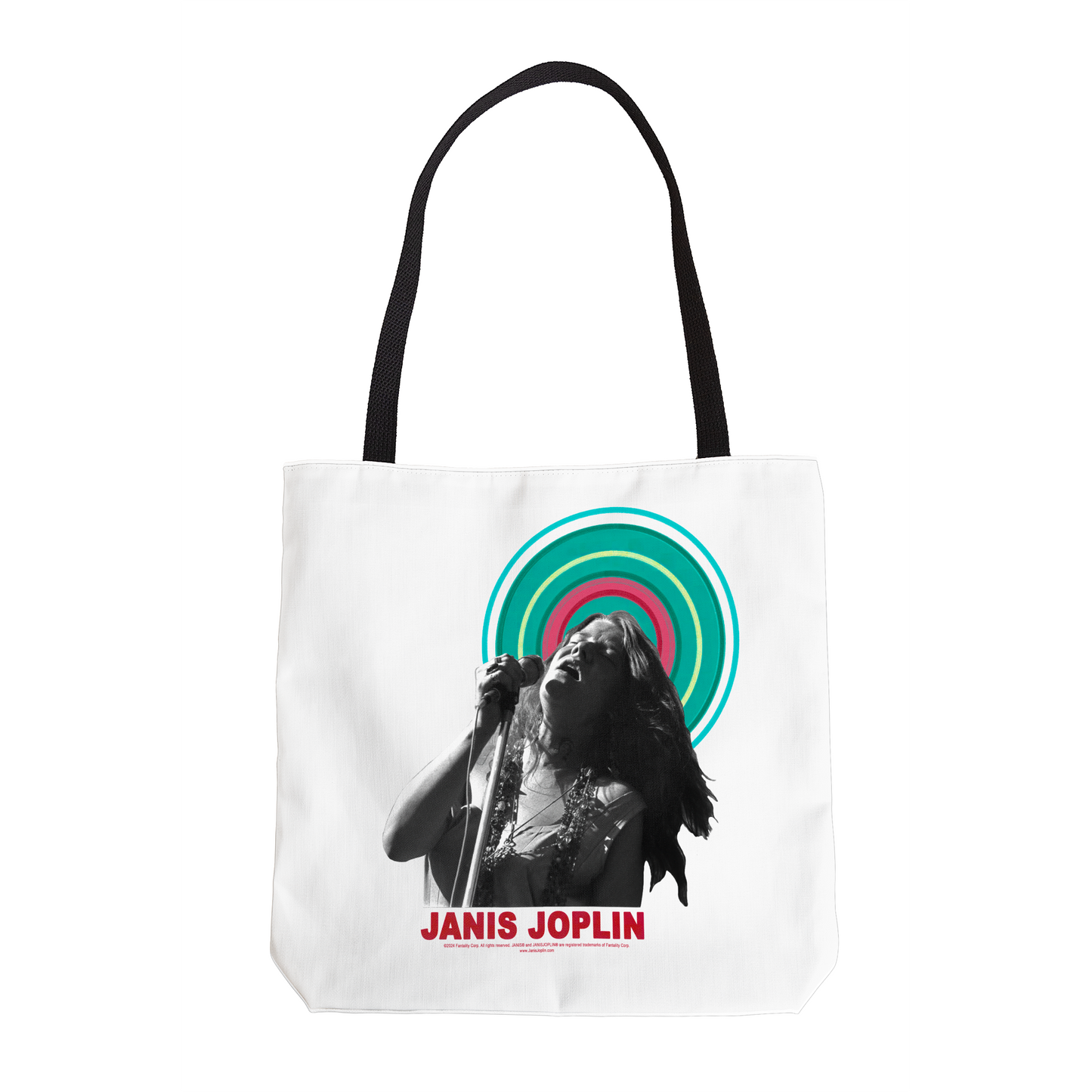 Janis Joplin Halo Photo White and Janis Joplin Halo Photo White with Tote Bag