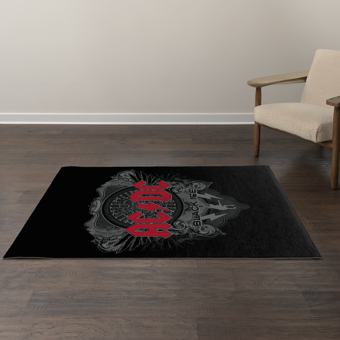 ACDC Black Ice Red - Area Rug - Woven Polyester, Indoor Use - Sizes 2x3ft, 4x6ft