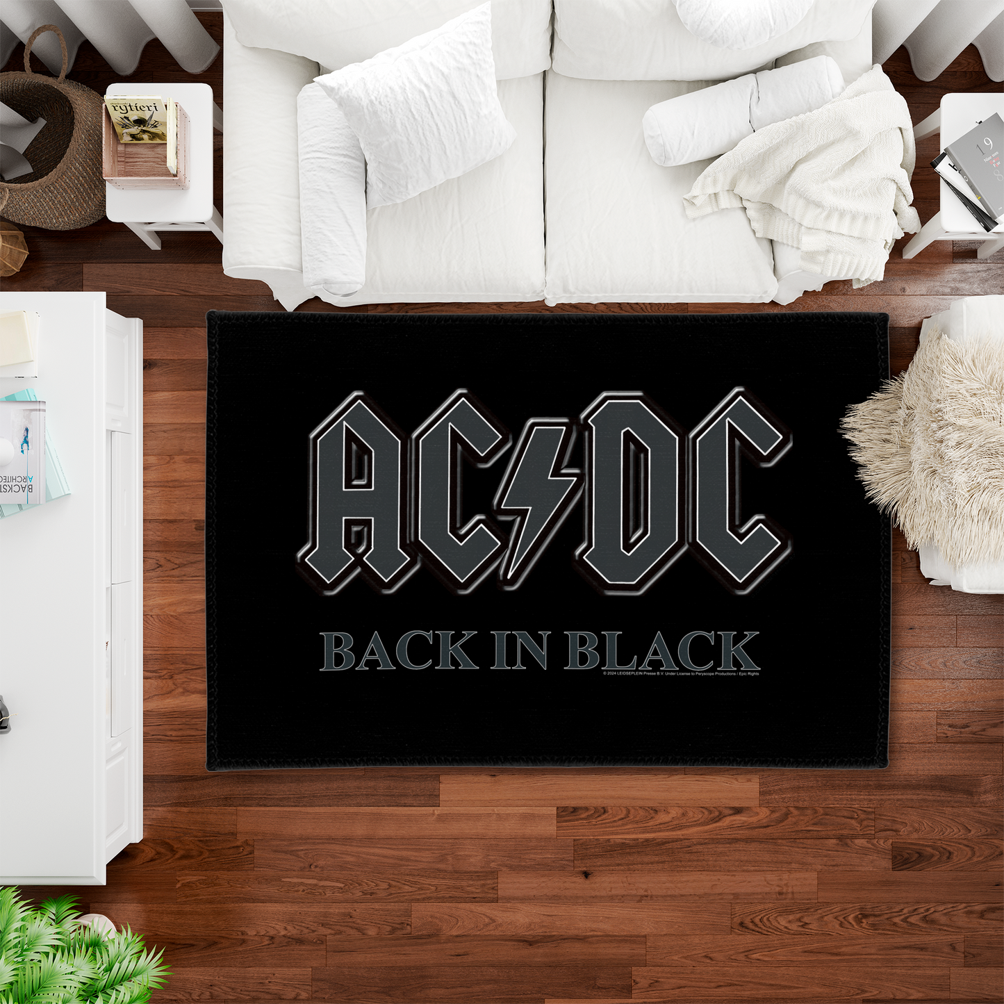 ACDC Back in Black Area Rug