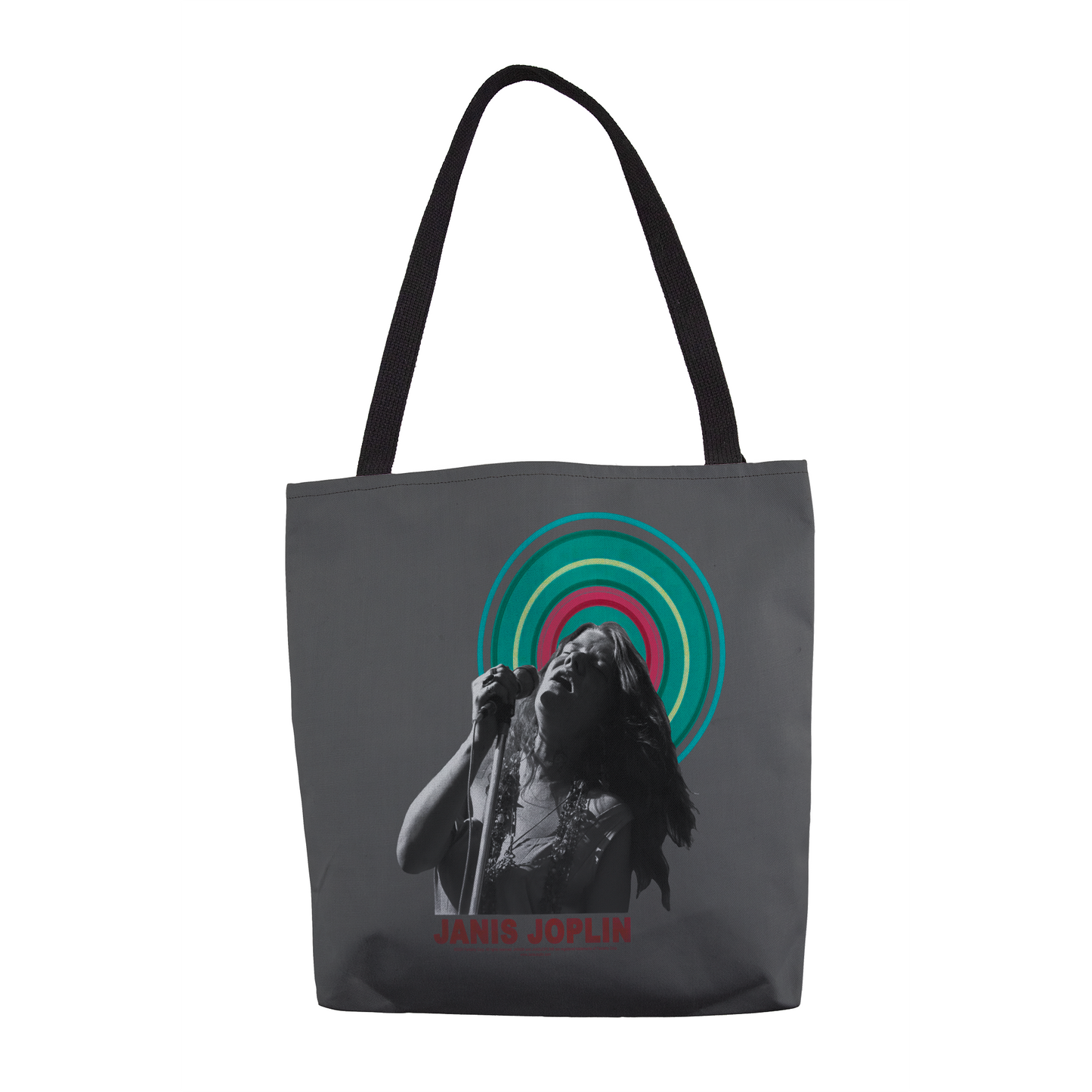 Janis Joplin Halo Photo Grey and Janis Joplin Halo Photo Grey with Tote Bag