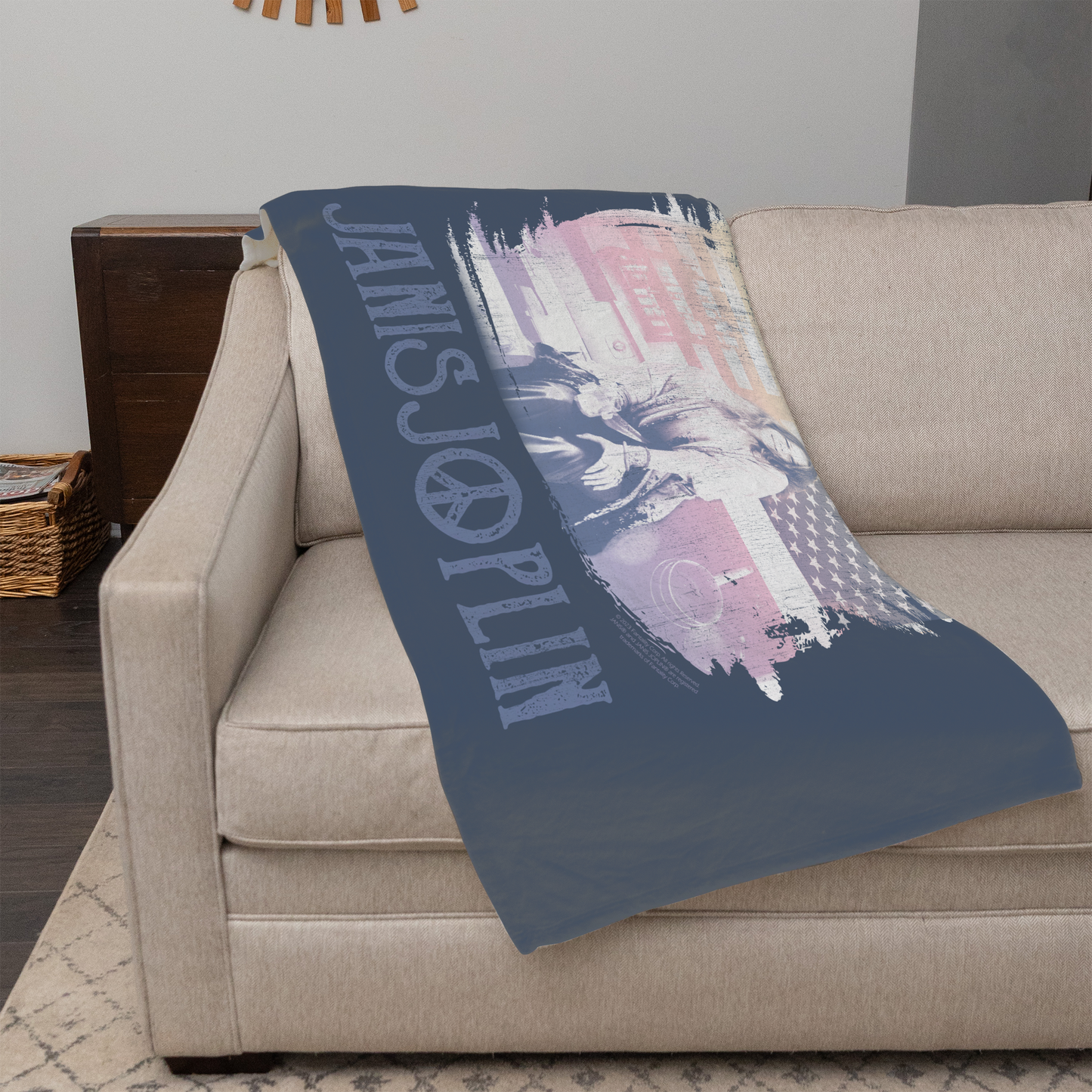 Janis Joplin Stove Flag with Fleece Blanket