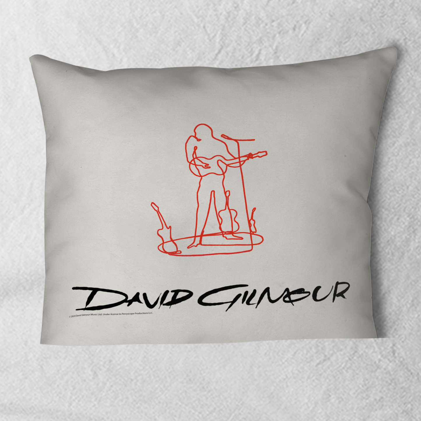 David Gilmour Line Art and David Gilmour Line Art with Throw Pillow