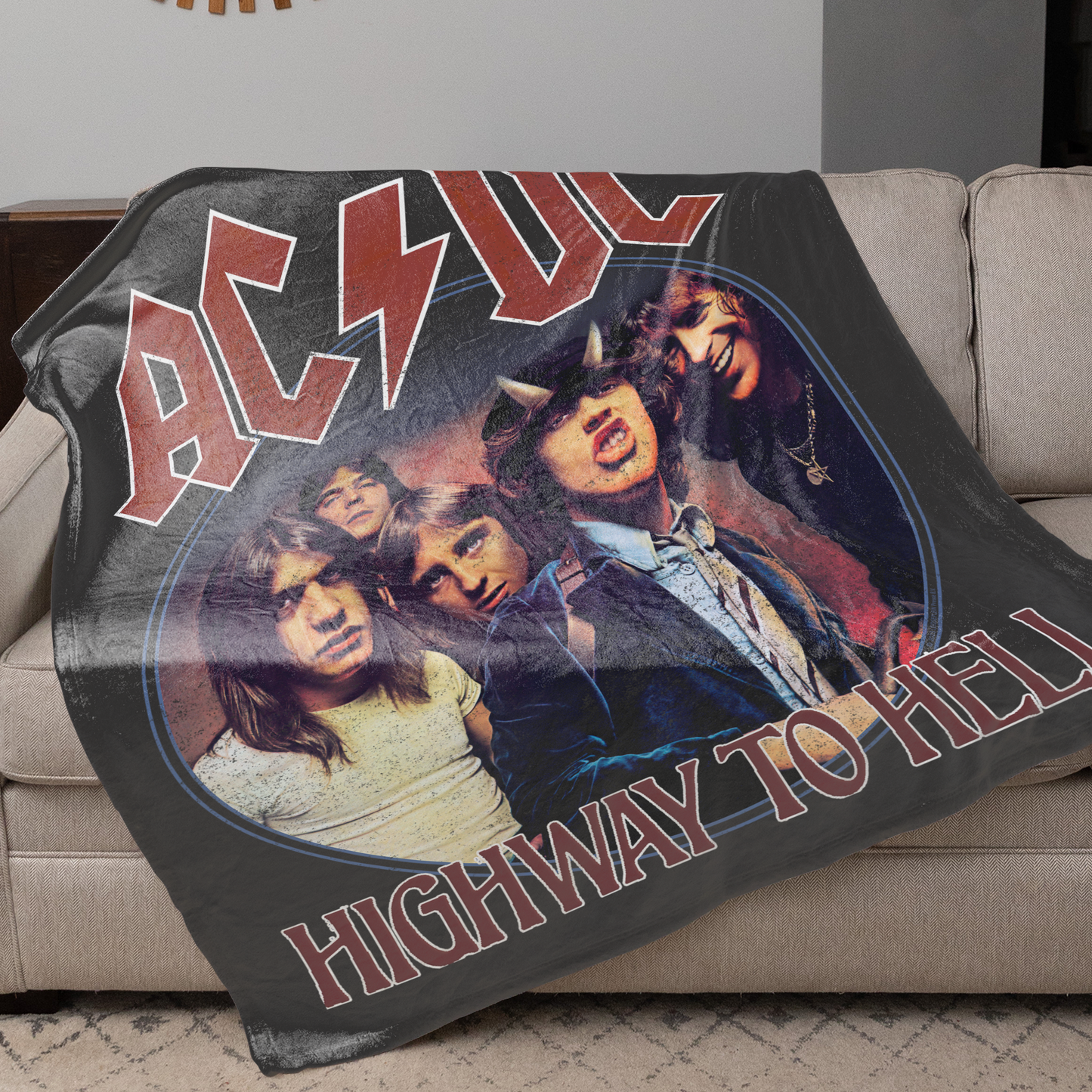 ACDC Highway To Hell Circle Fleece Blanket 50X60 Inches