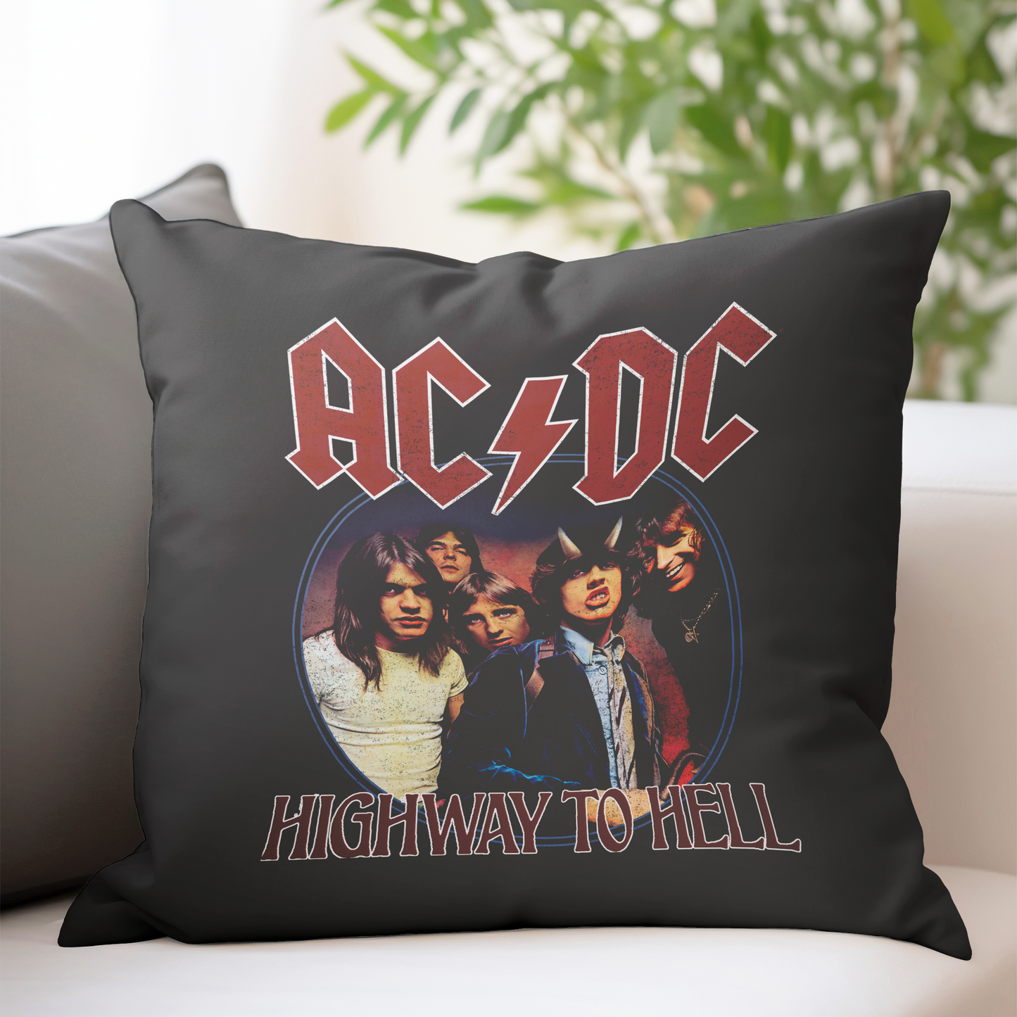 ACDC Highway To Hell Circle Pillow square