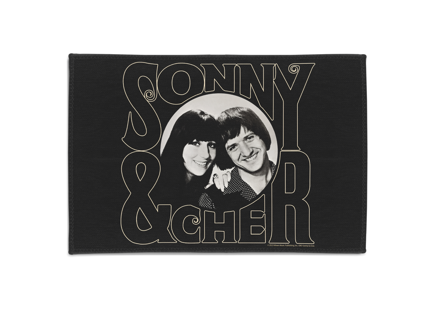 Sonny & Cher Circle Photo with Area Rug rectangular