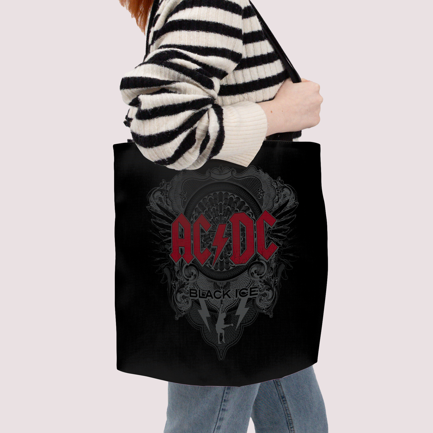 ACDC Black Ice with Red AOP and ACDC Black Ice with Red AOP with Tote Bag