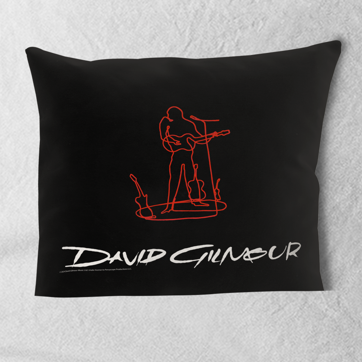 David Glimour Sketched Art White with Pillow square