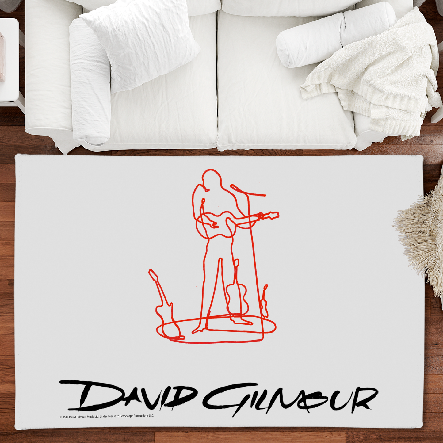 David Gilmour Line Art with Area Rug rectangular