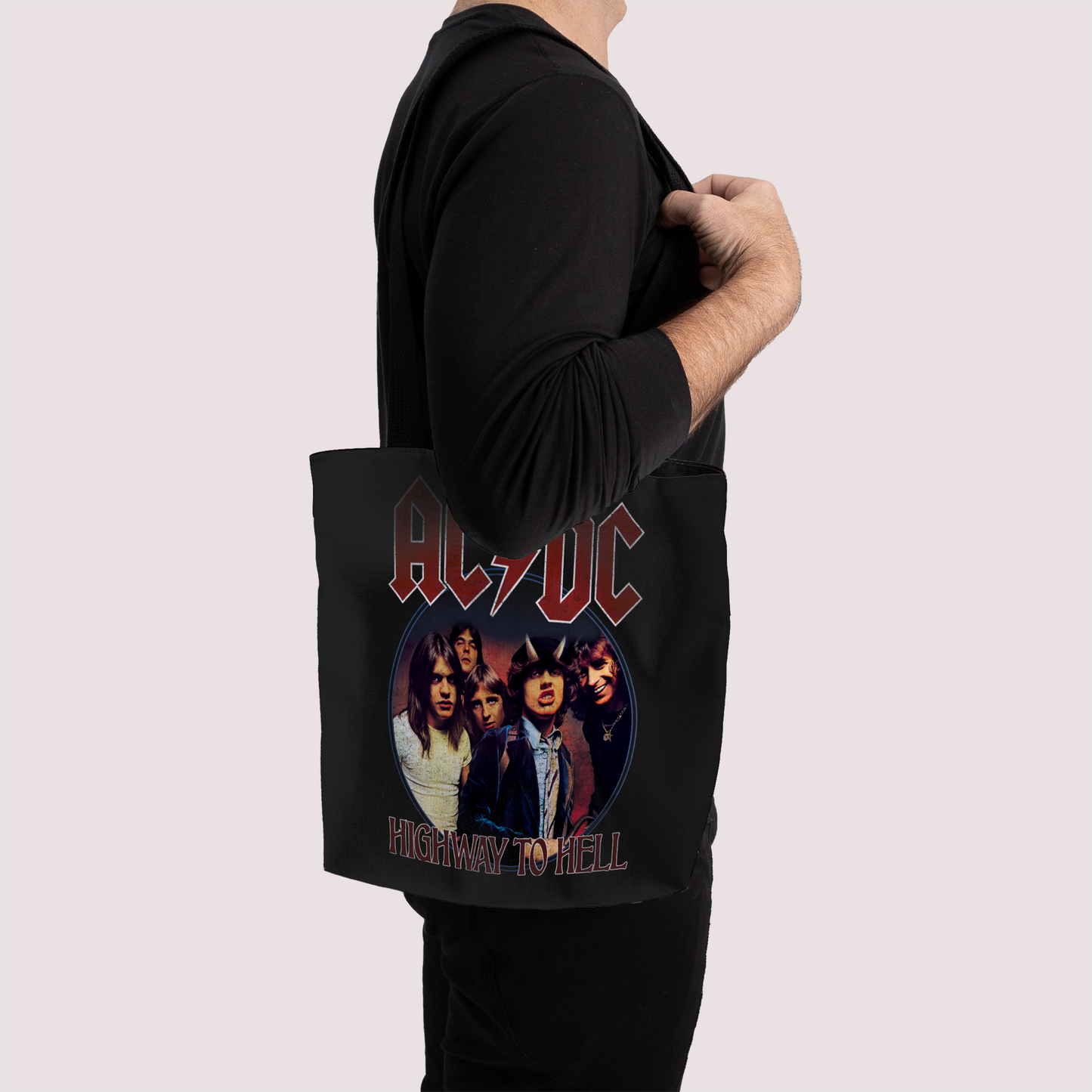 ACDC Highway To Hell Circle Tote Bag