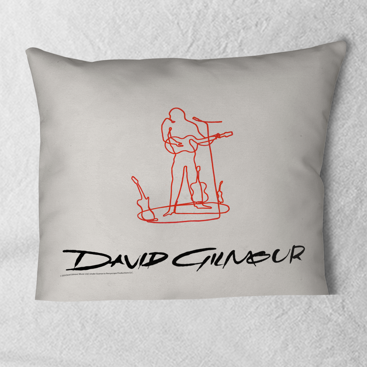 David Gilmour Line Art and David Gilmour Line Art with Throw Pillow