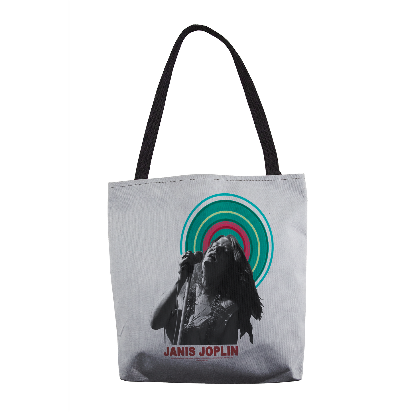 Janis Joplin Halo Photo White and Janis Joplin Halo Photo White with Tote Bag