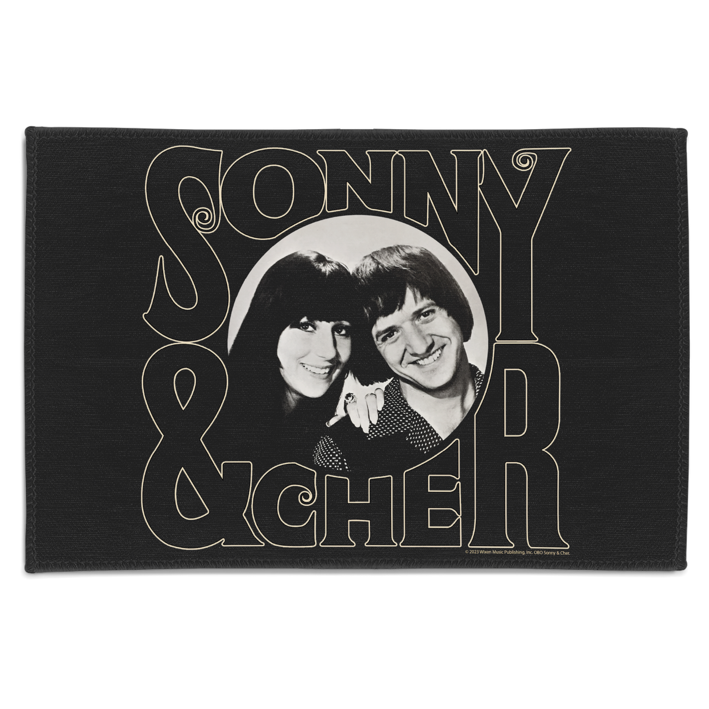 Sonny & Cher Circle Photo with Area Rug rectangular