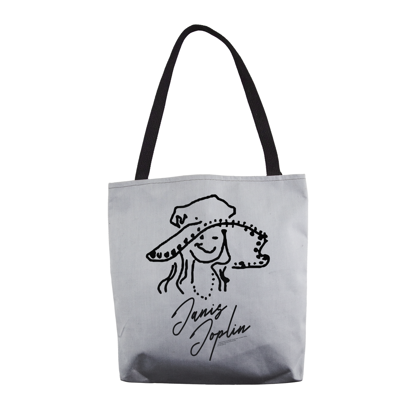 Janis Joplin Outline Sketched White and Janis Joplin Outline Sketched White with Tote Bag