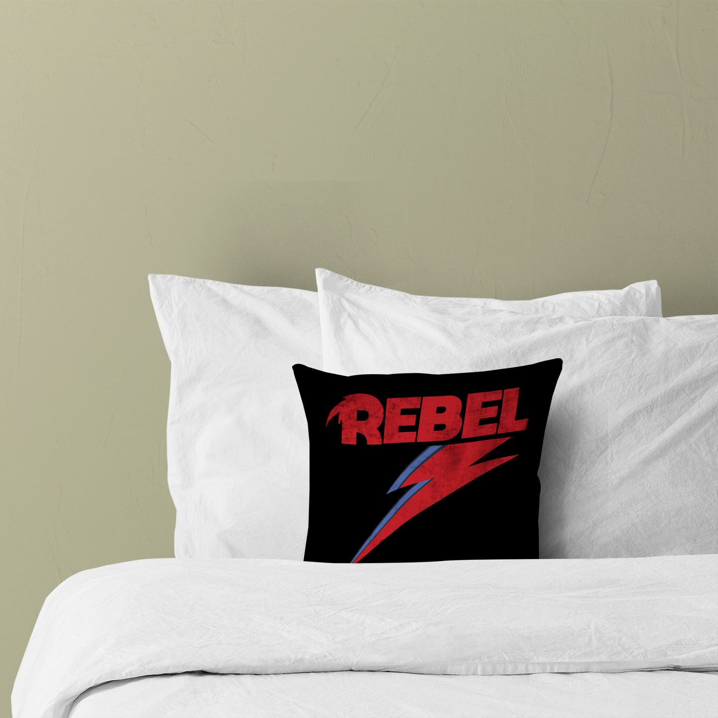 David Bowie Distressed Rebel Pillow