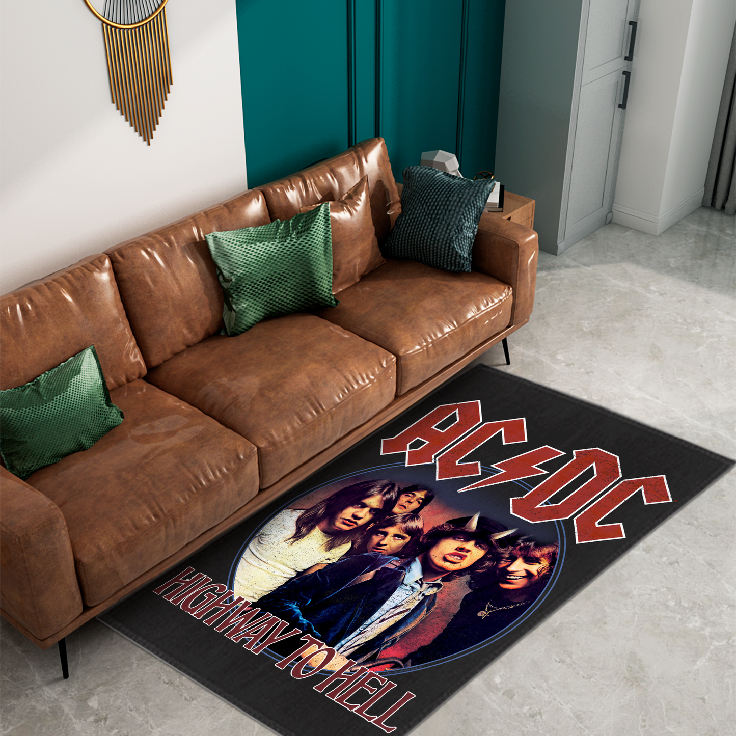 ACDC Highway To Hell Circle Area Rug