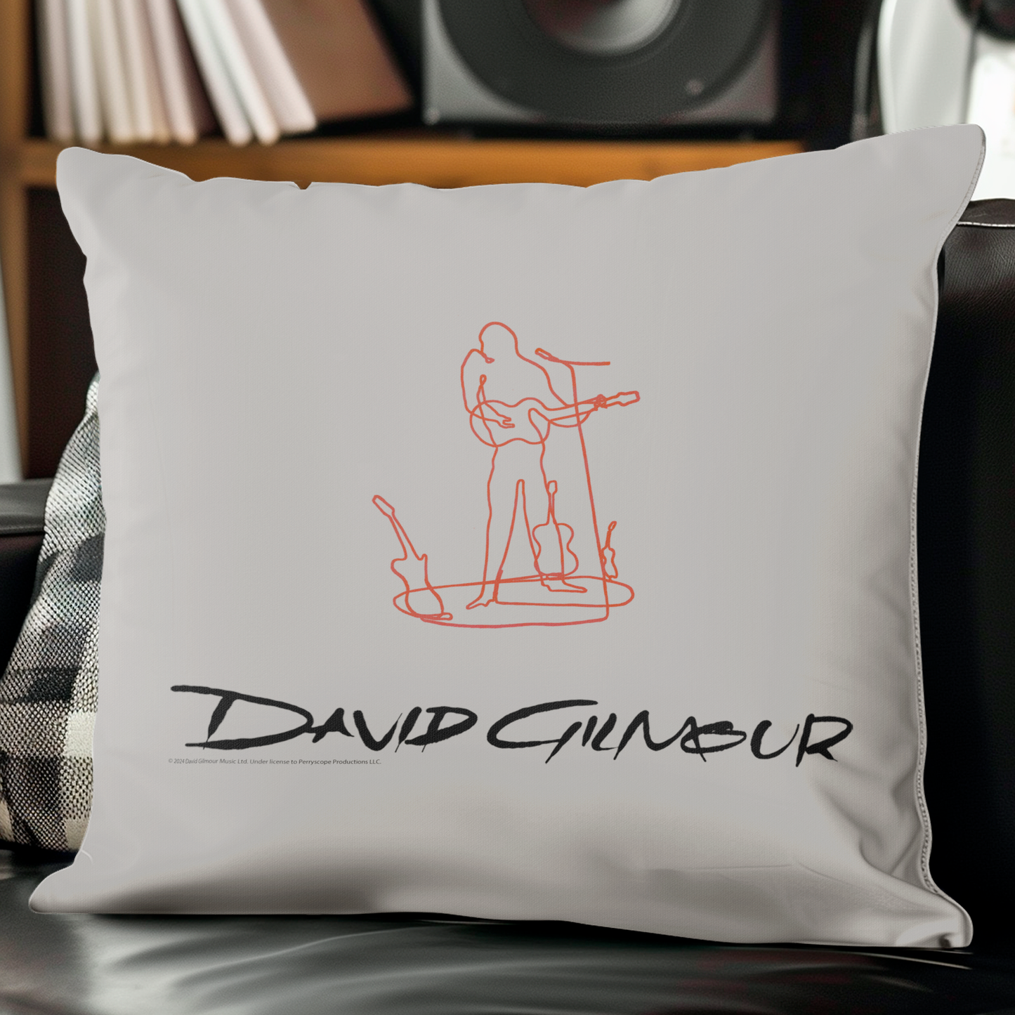 David Gilmour Line Art and David Gilmour Line Art with Pillow square