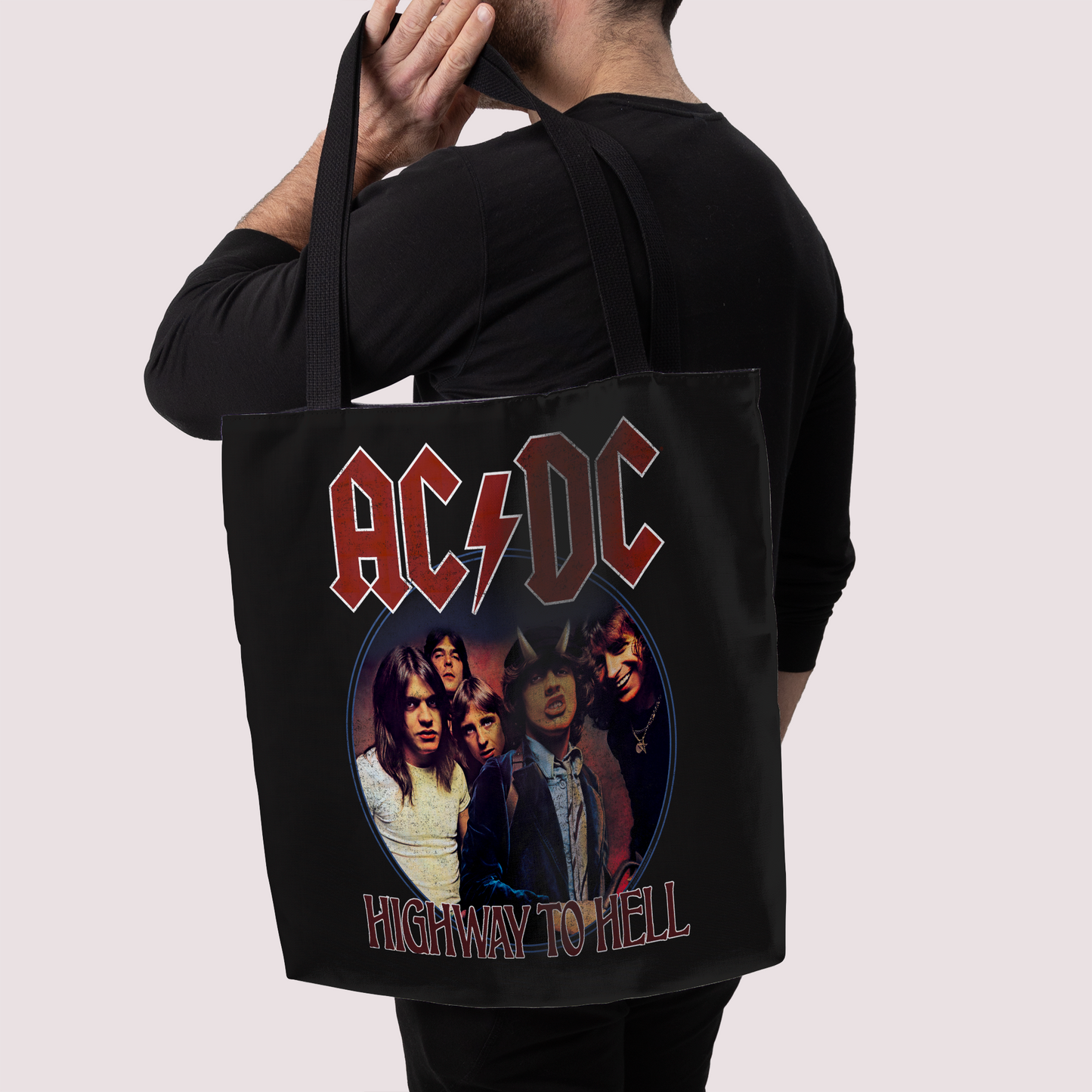 ACDC Highway To Hell Circle Tote Bag