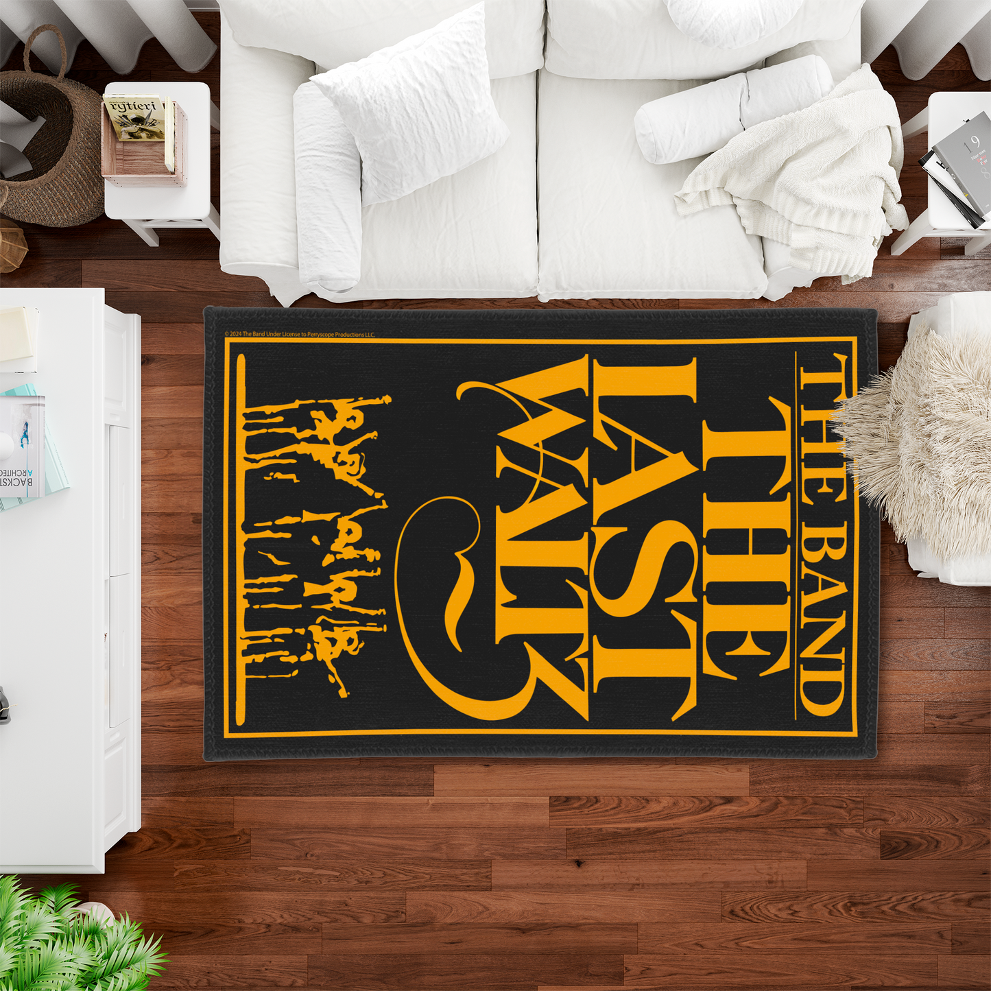 The Band The Last Waltz Yellow Print with Area Rug rectangular