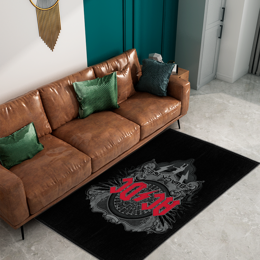 ACDC Black Ice Red - Area Rug - Woven Polyester, Indoor Use - Sizes 2x3ft, 4x6ft