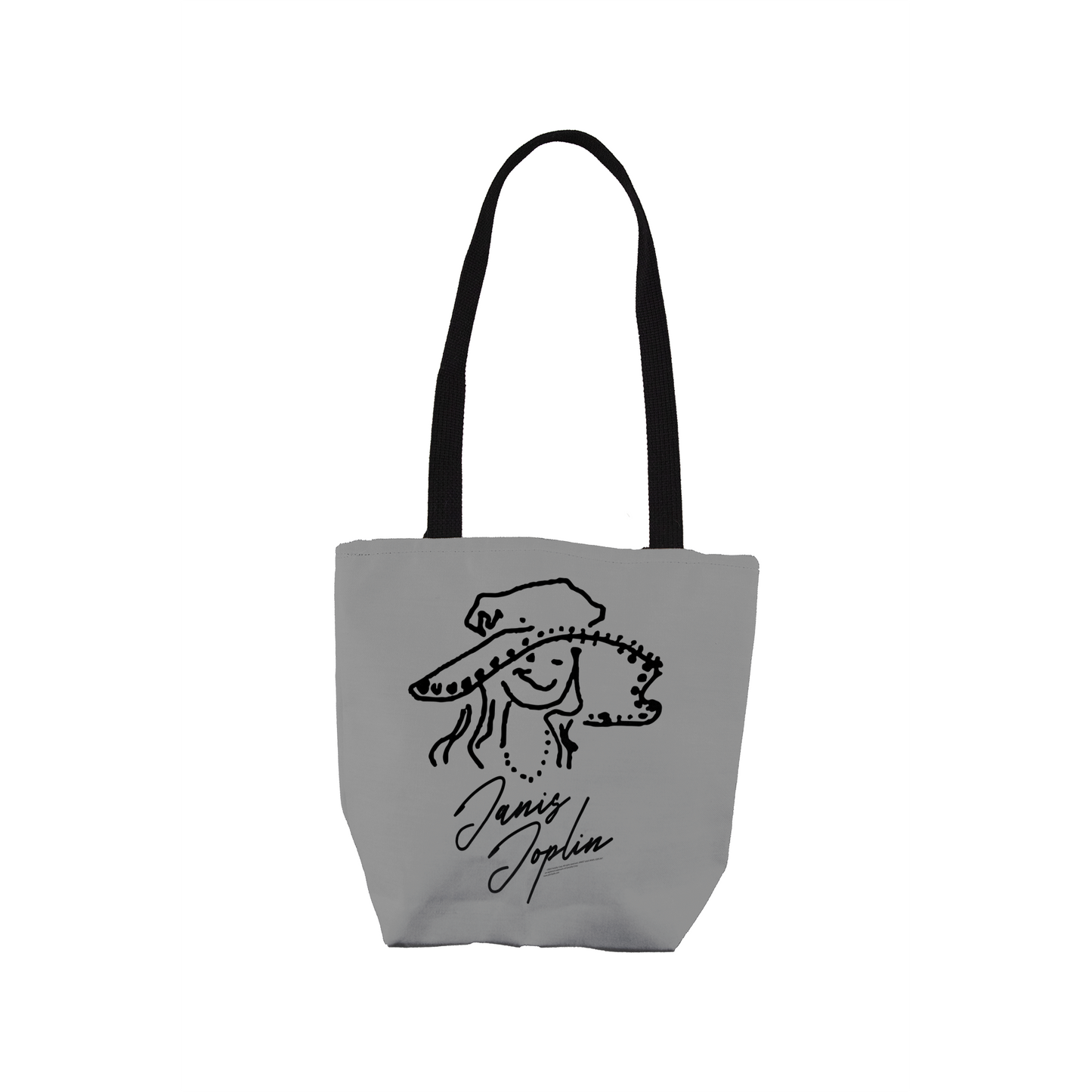 Janis Joplin Outline Sketched Grey and Janis Joplin Outline Sketched Grey with Tote Bag